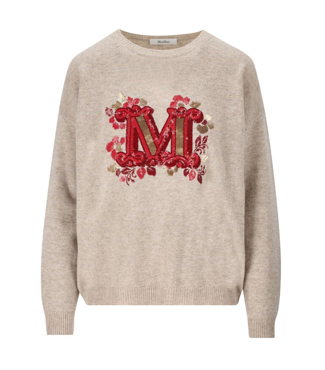 Logo Embellished Crewneck Jumper