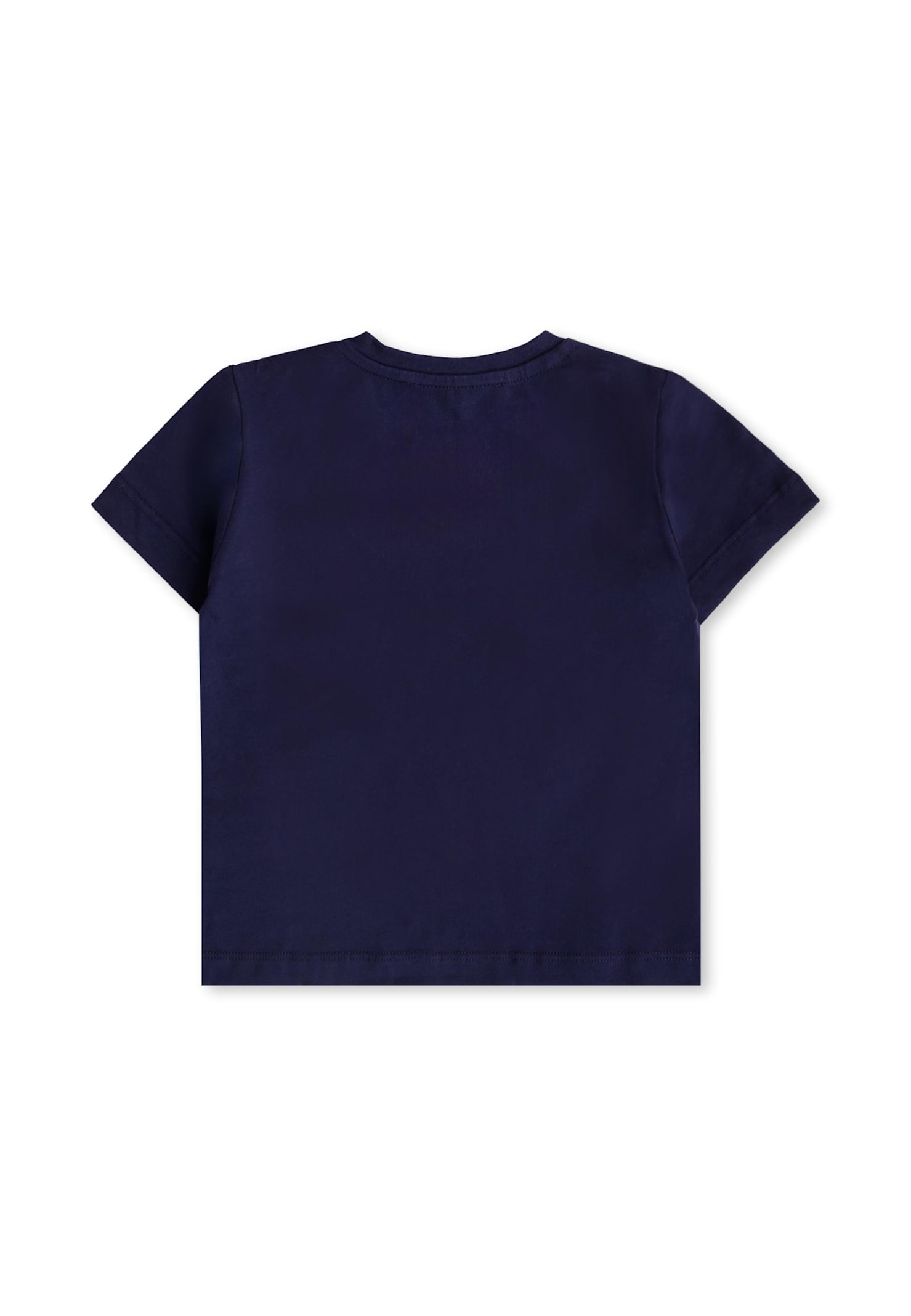 Versace Blue T-shirt With 90 Vintage Logo And Pins For Baby In Blue