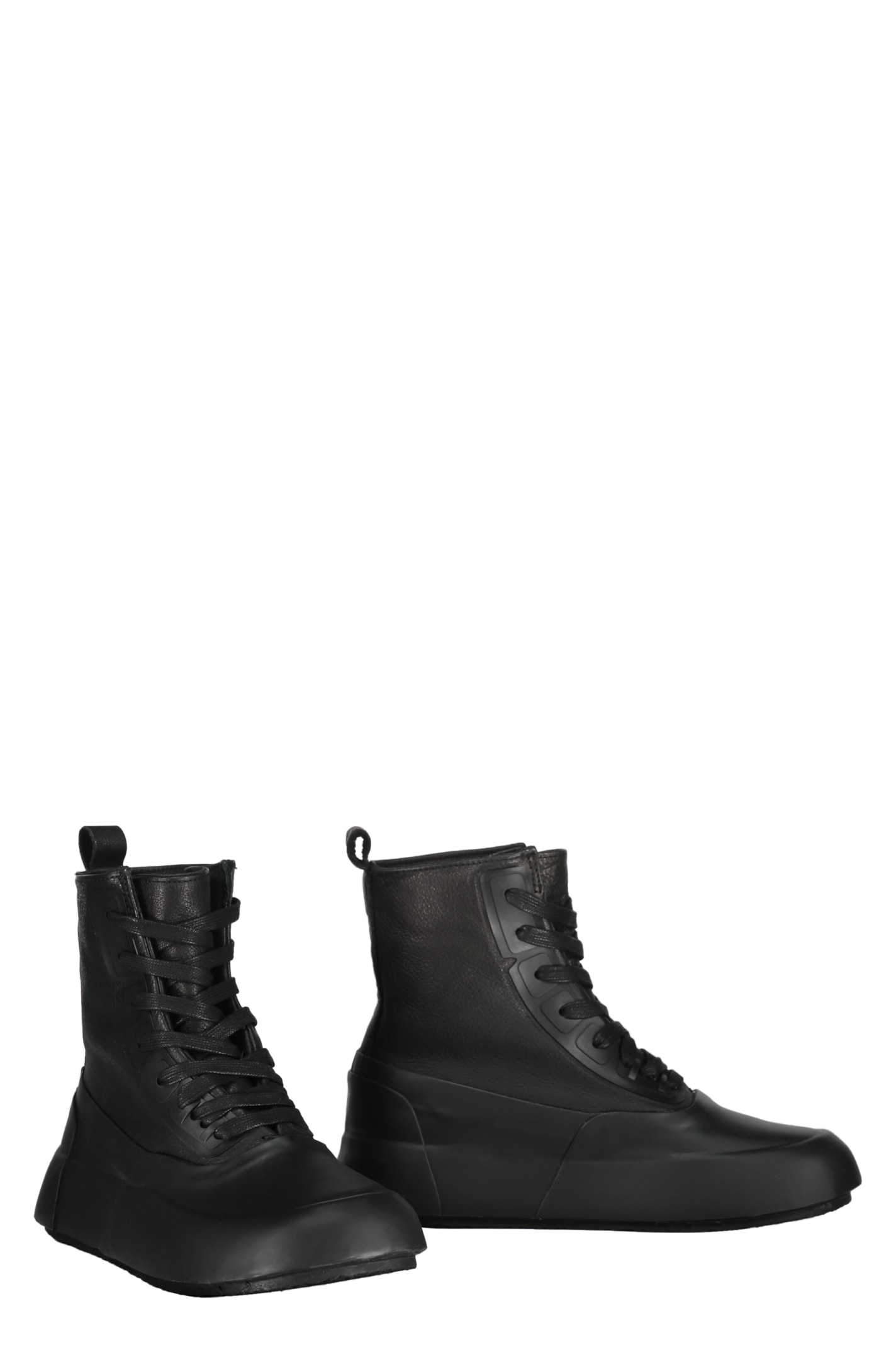 Shop Ambush Leather High-top Sneakers In Black