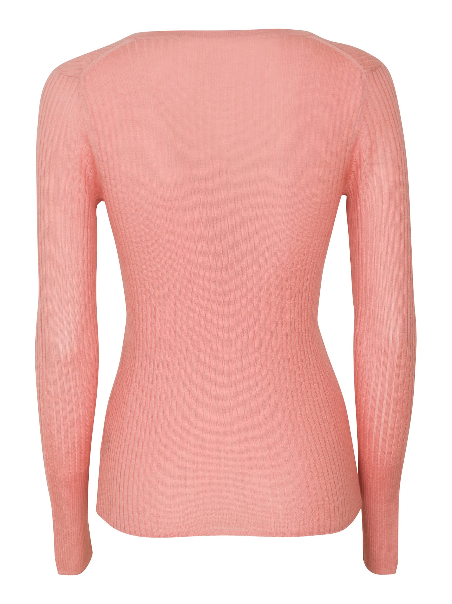 Shop 360cashmere V-neck Rib Knit Sweater In Tea Rose