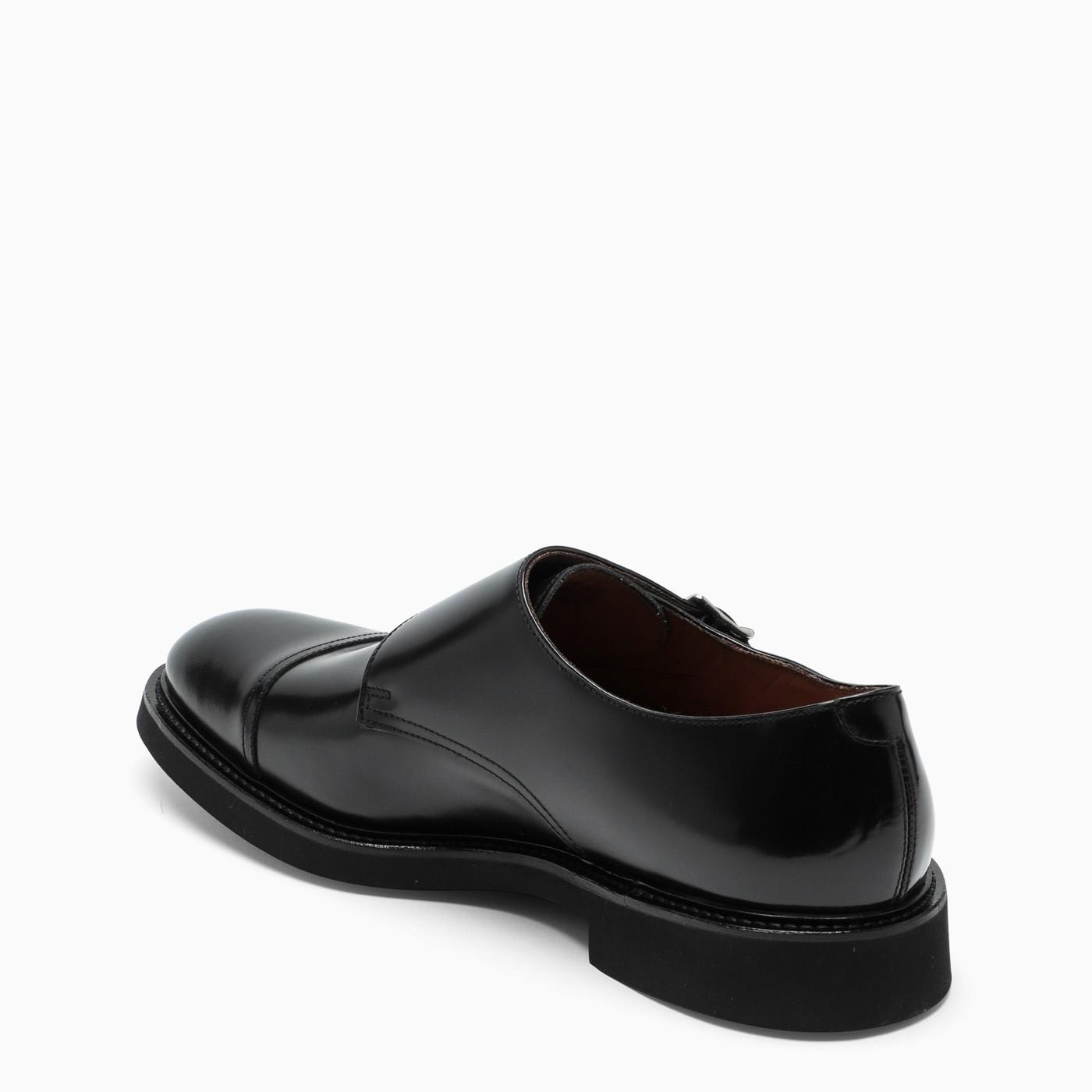 Shop Doucal's Black Derby Monk Shoes In Brown