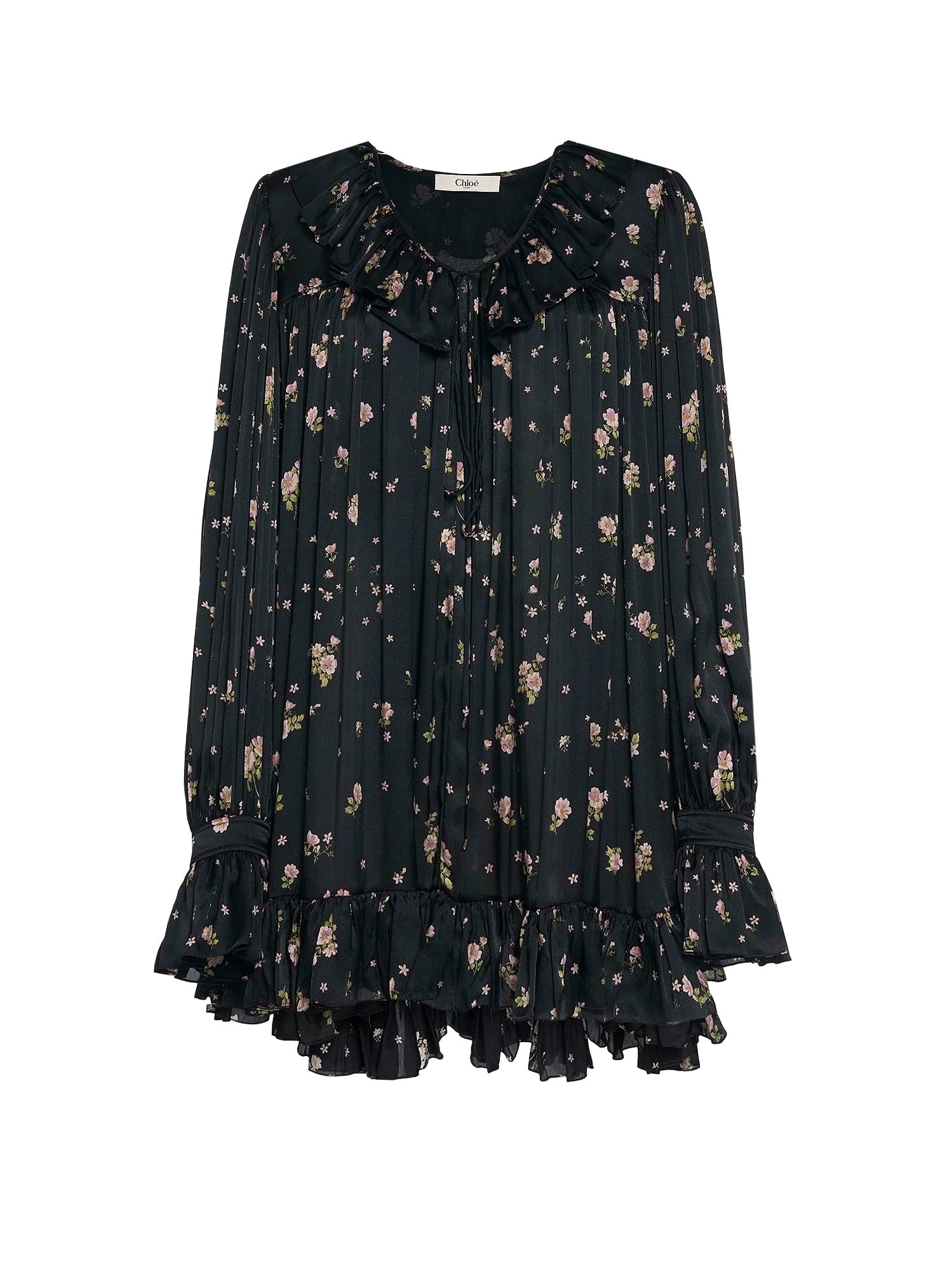 Chloé Silk Short Dress In Black