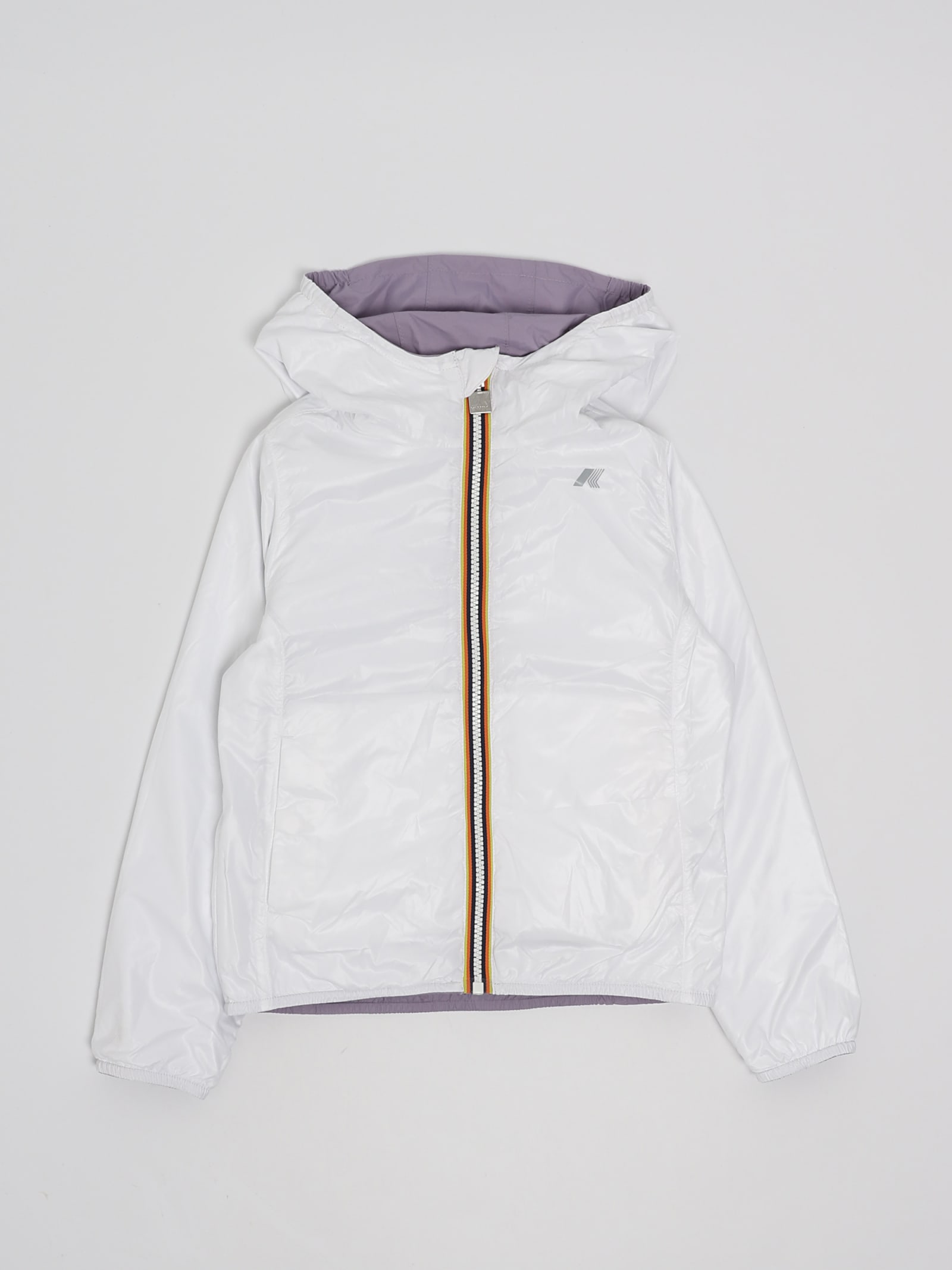 Shop K-way Lily Eco Plus Double Jacket In Bianco-lilla