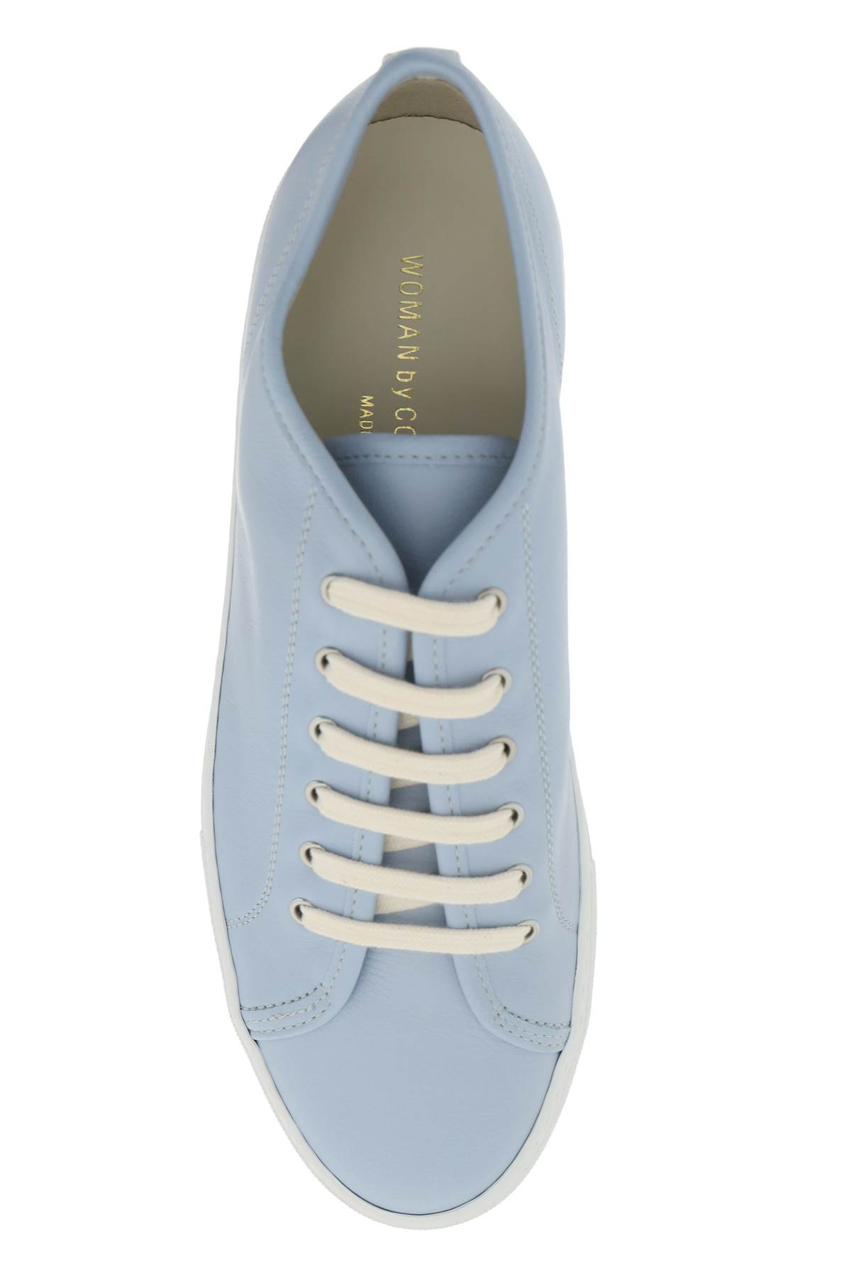 Shop Common Projects Leather Tournament Low Super Sneakers In Baby Blue (light Blue)