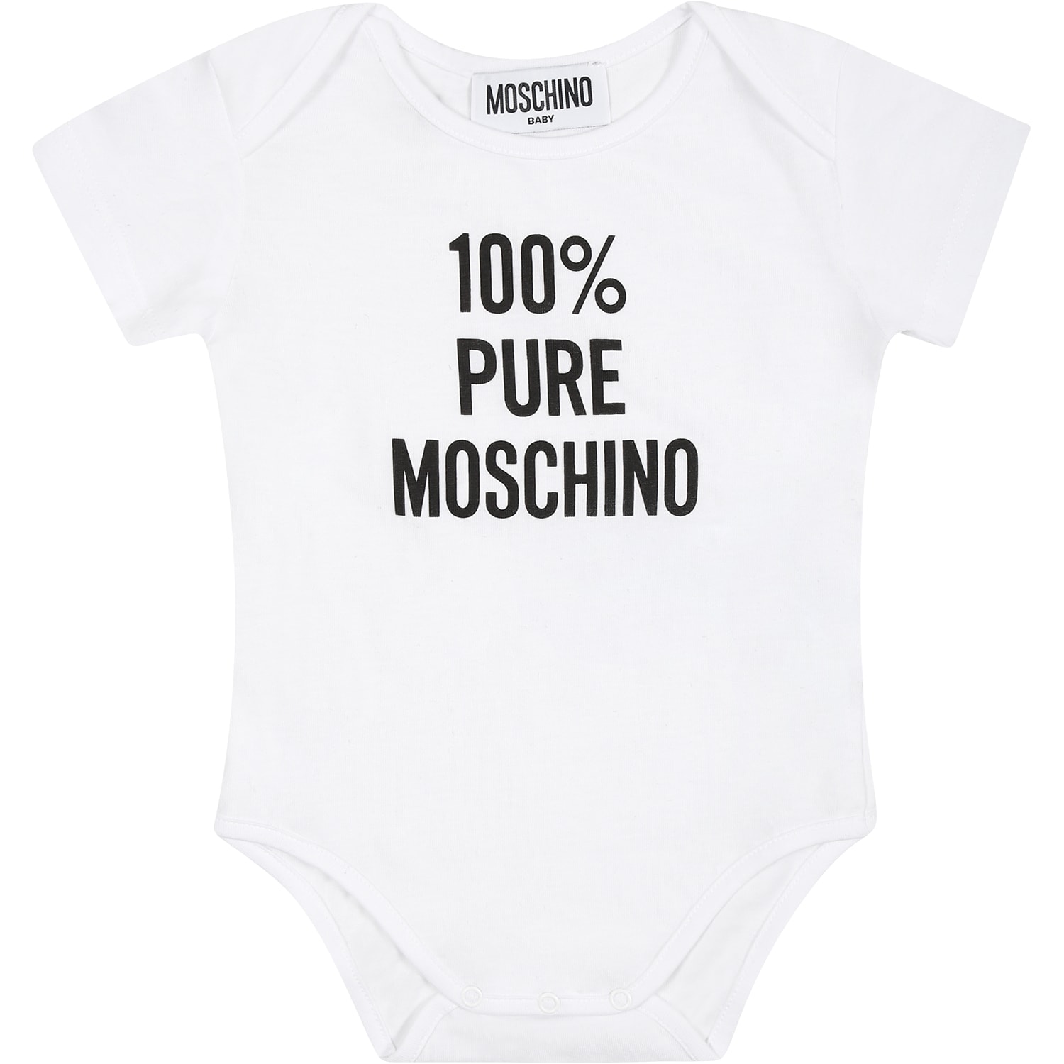 Moschino White Body For Baby Kids With Logo