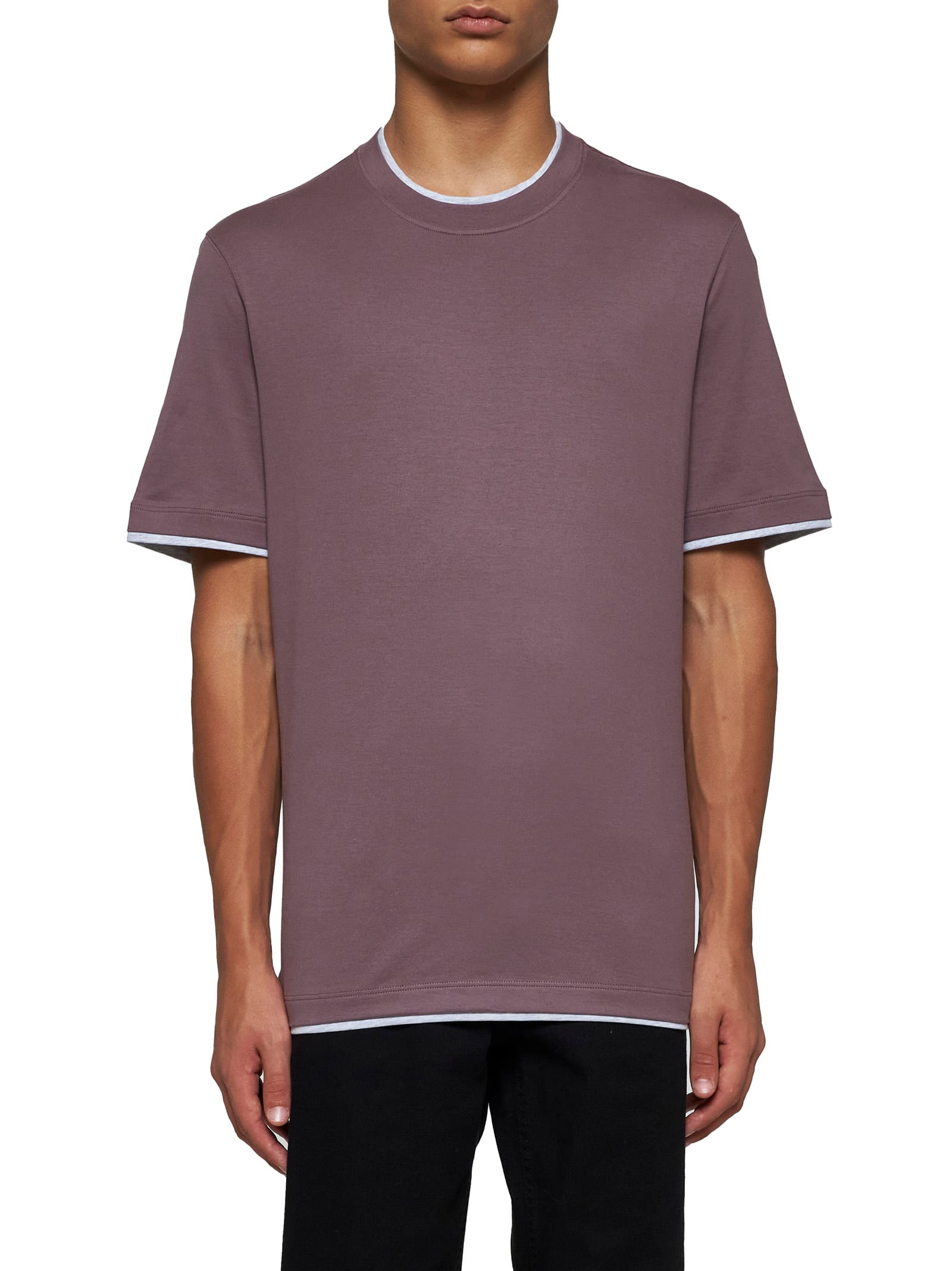 Shop Brunello Cucinelli T-shirt In Cipolla+grigio Chiaro