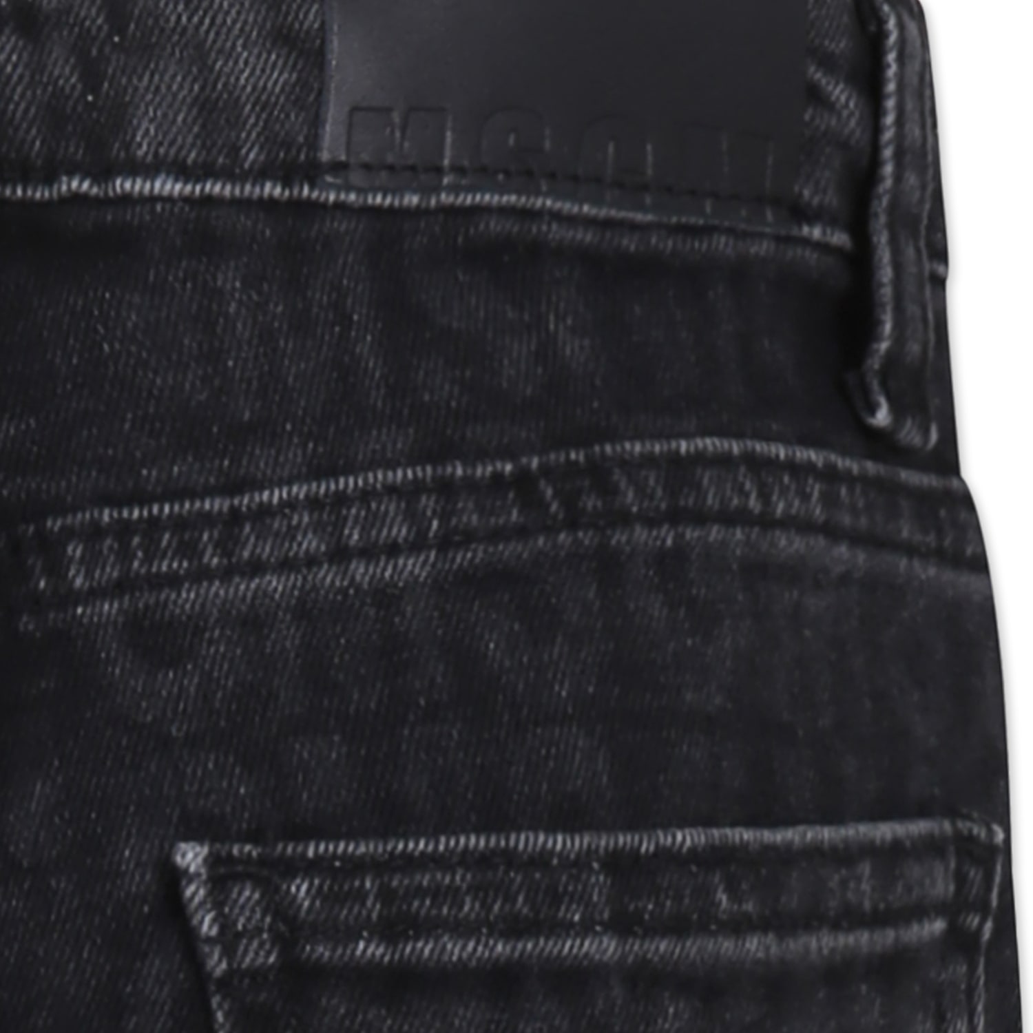 Msgm Black Jeans For Girl With Logo In Denim