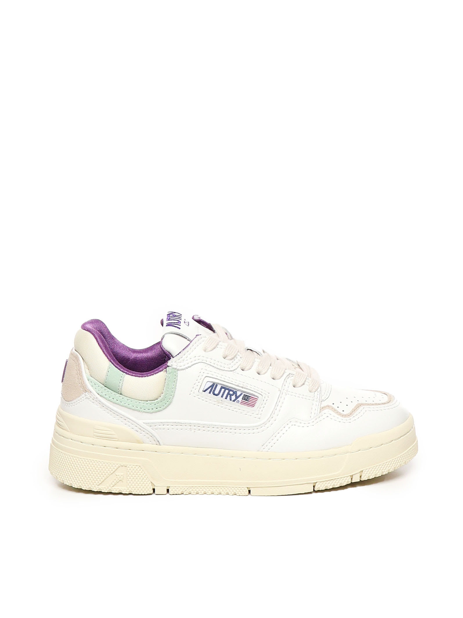 Autry Low Top Leather Sneakers In White, Pink