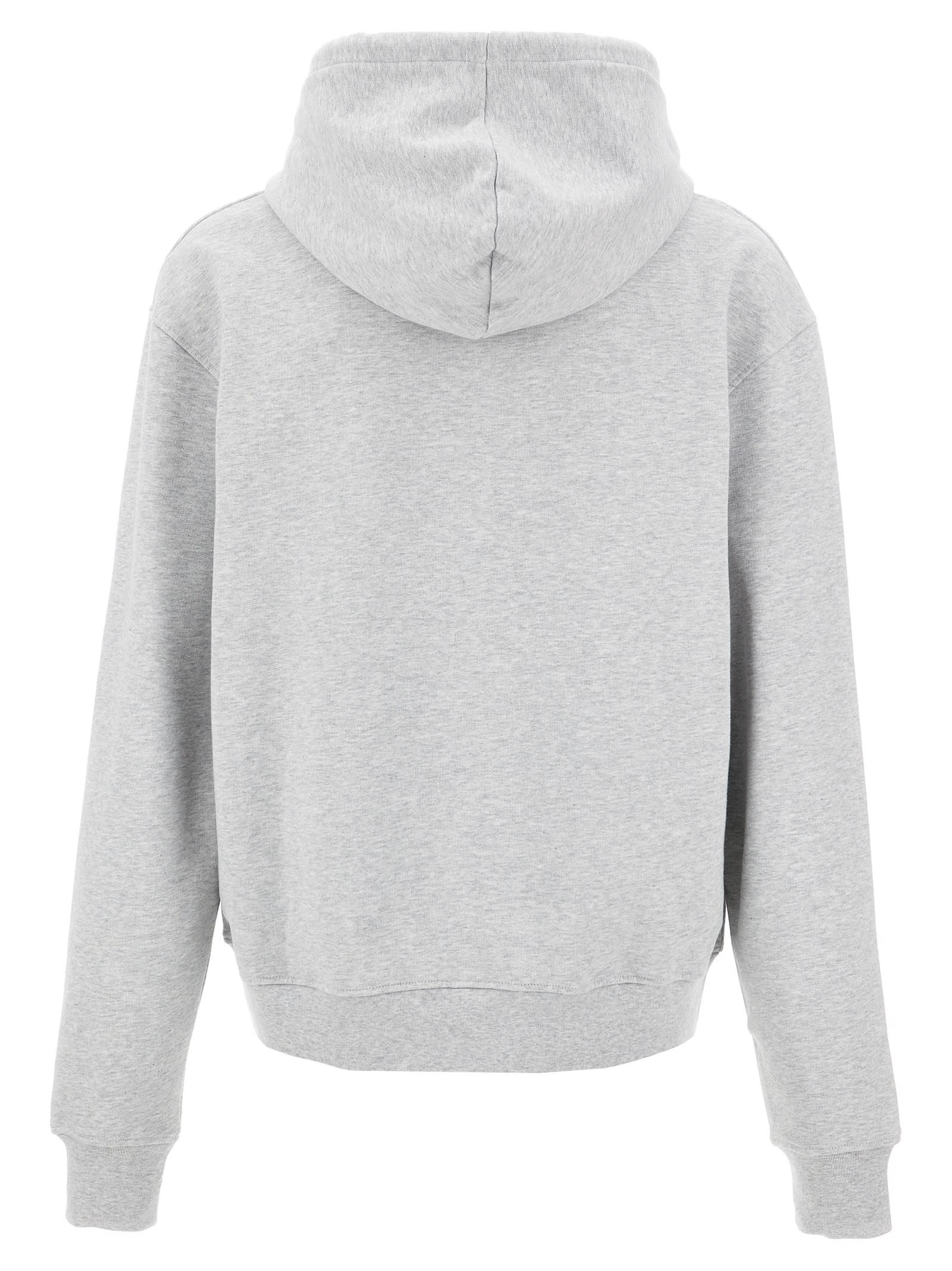 Shop Jacquemus Le Sweatshirt Brodé Hoodie In Gray