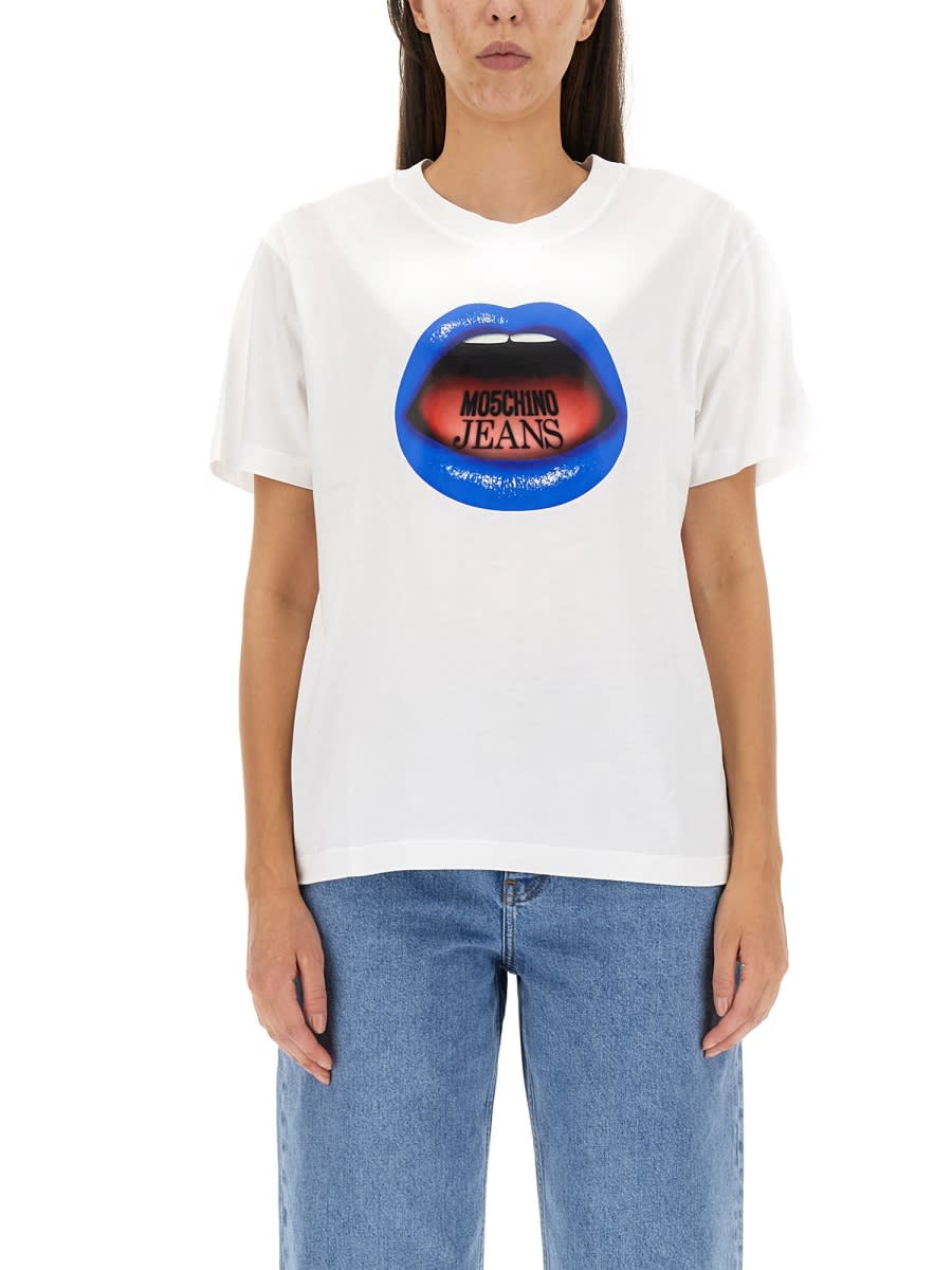 Shop M05ch1n0 Jeans Mouth Print T-shirt In Multicolour
