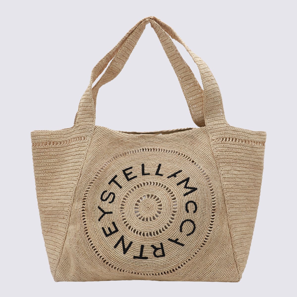 Shop Stella Mccartney Natural Raffia Totes In Beige