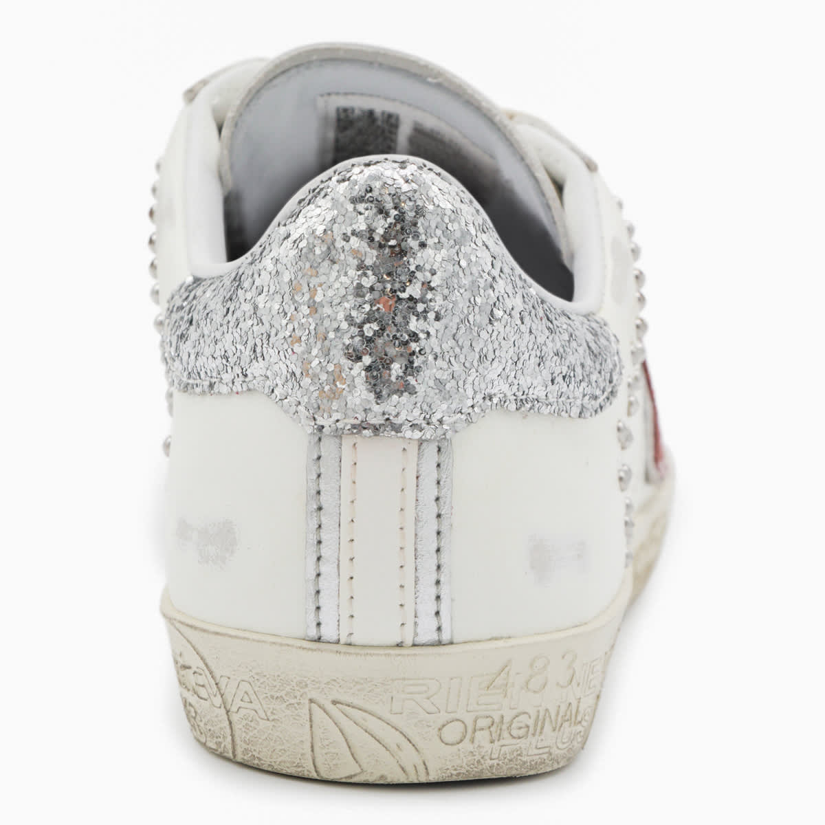 Premiata White And Red Leather Sneakers In White