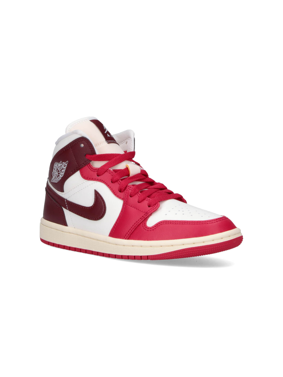 Nike Air Jordan 1 Mid Sail Mystic Sneakers In Red