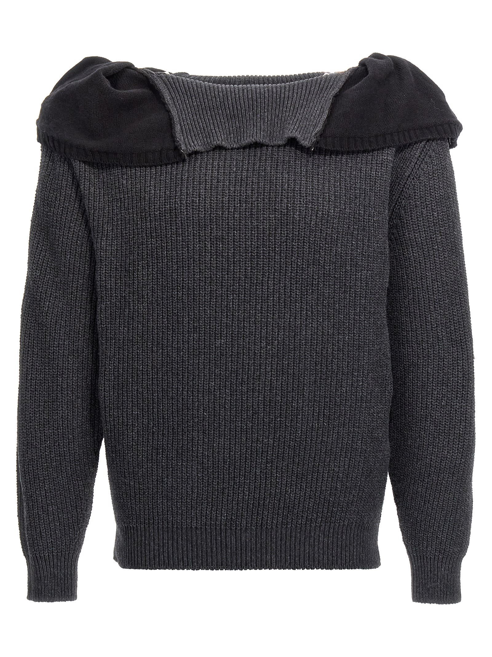 Shop Y/project Zip Insert High Neck Sweater In Gray