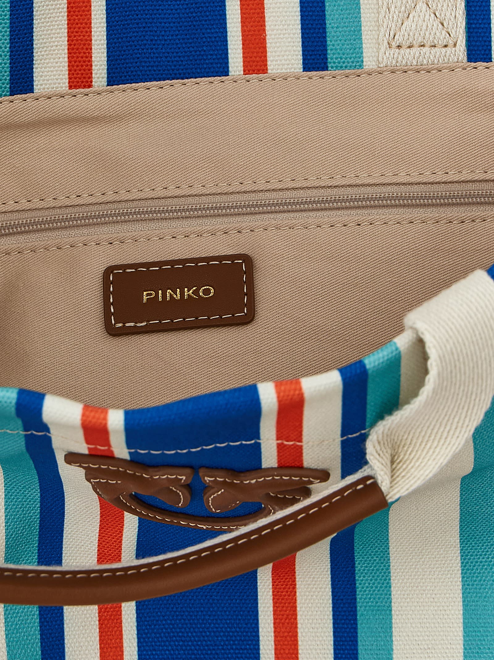 Pinko Shopping Medium Stripes Tote Bag Multicolor