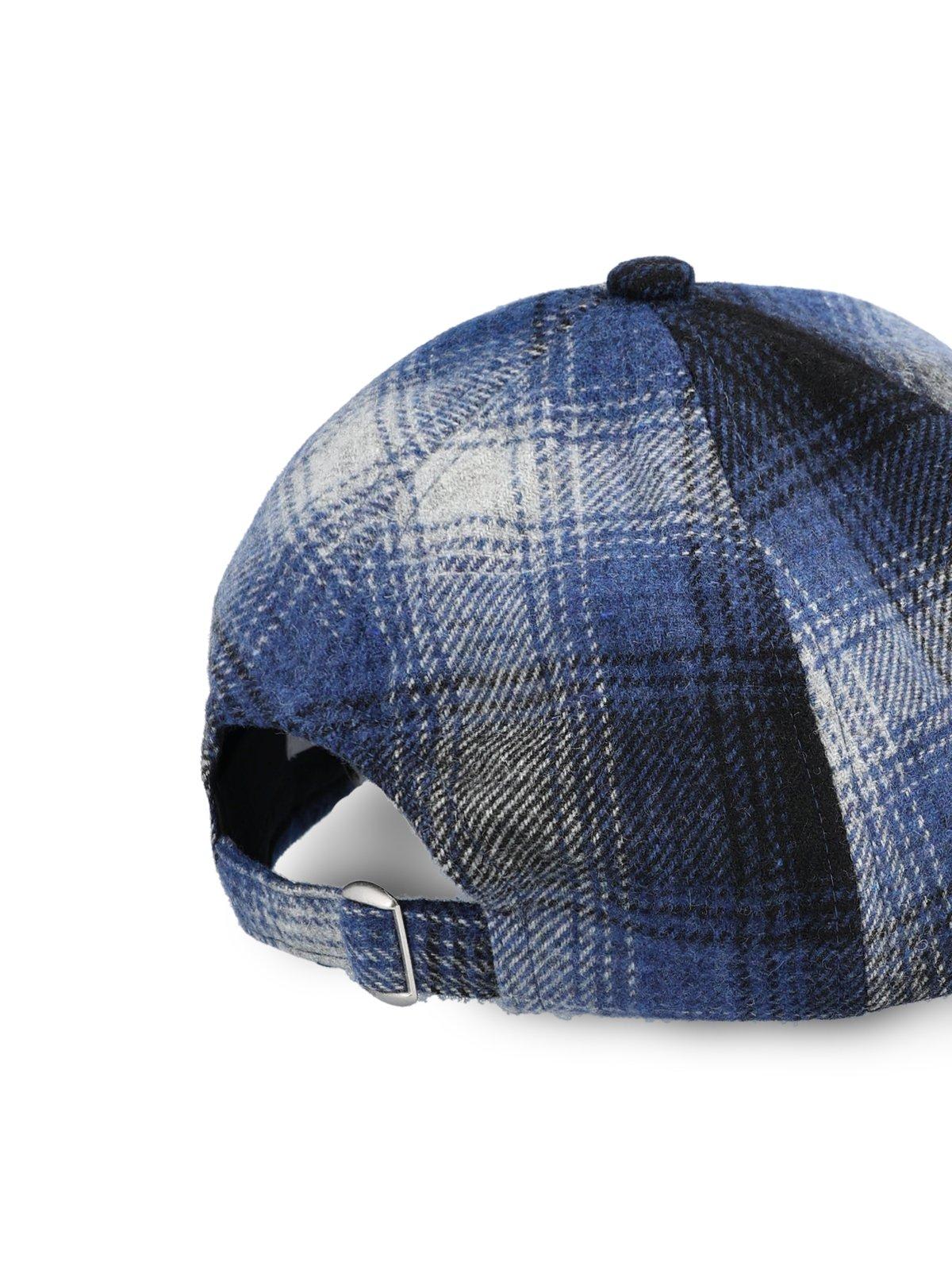 Shop Woolrich Checked Baseball Cap In Blue