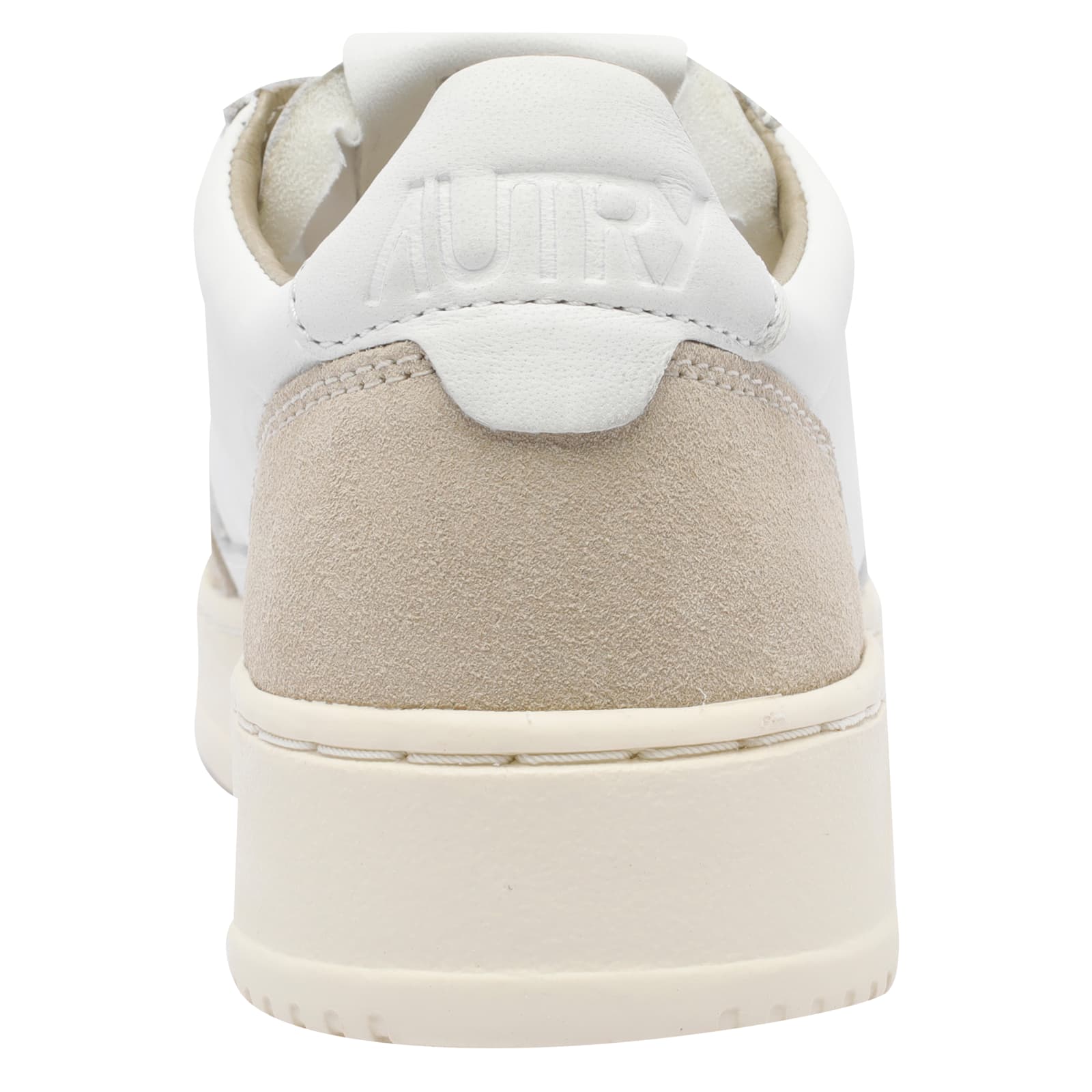 Autry Low-top Sneakers With Smooth Leather And Suede Accents In Sand