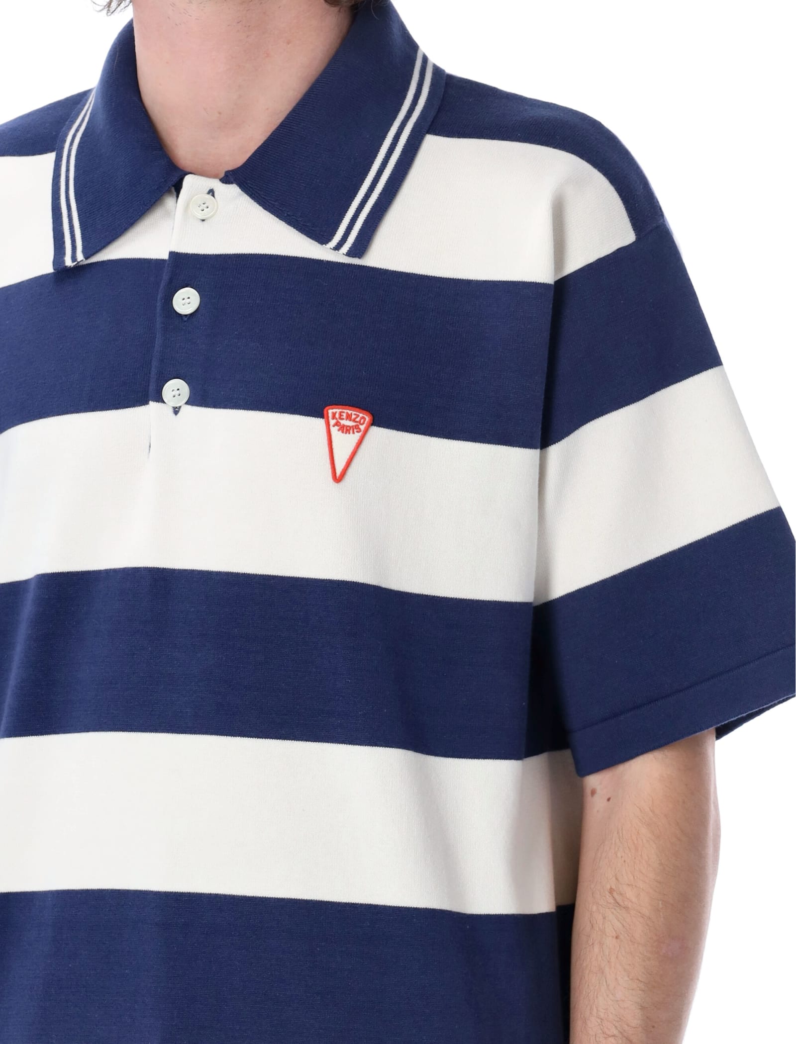 Shop Kenzo Nautical Graphic Polo In Midnight Blue