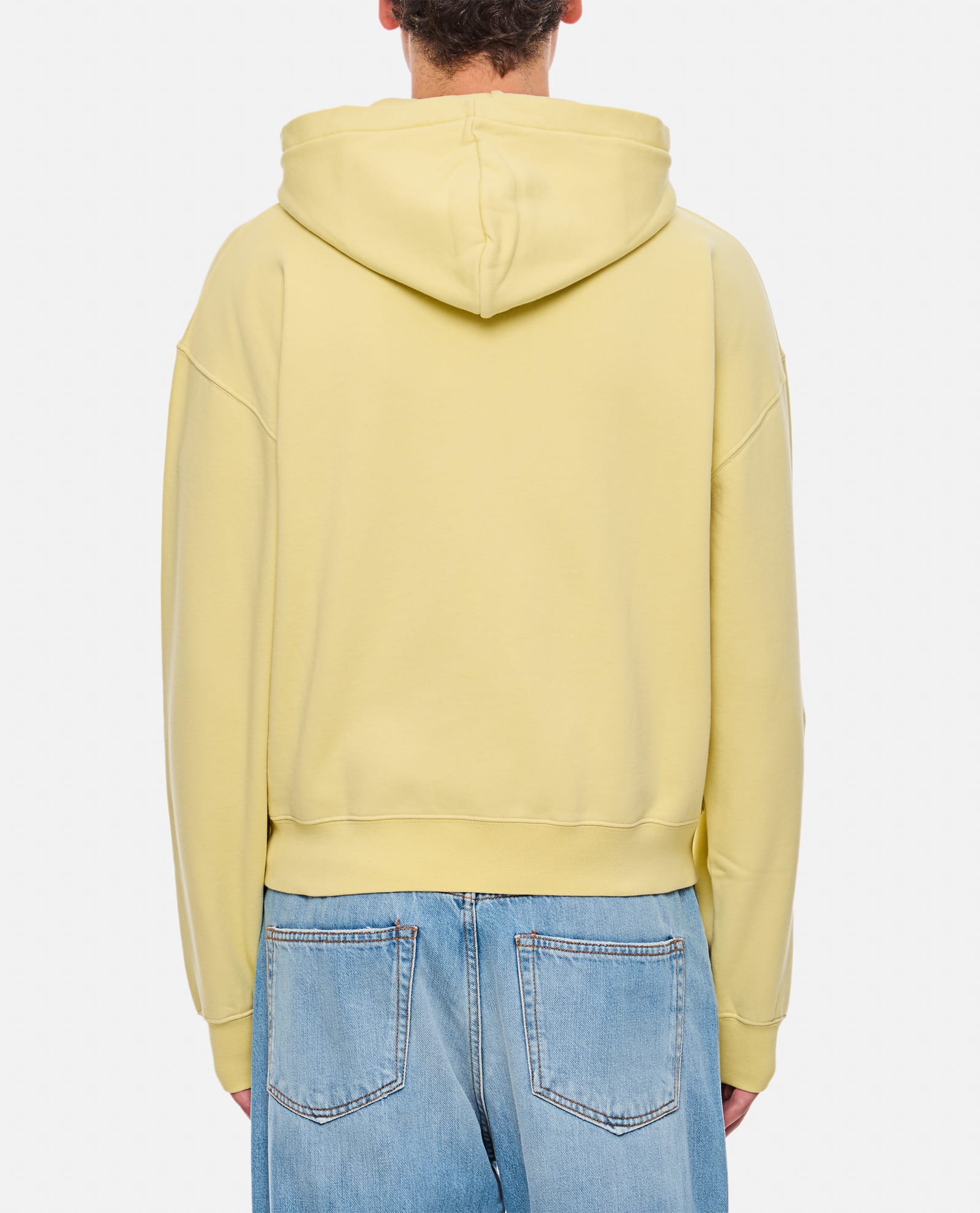 Shop Jacquemus Le Hoodie Zip In Yellow