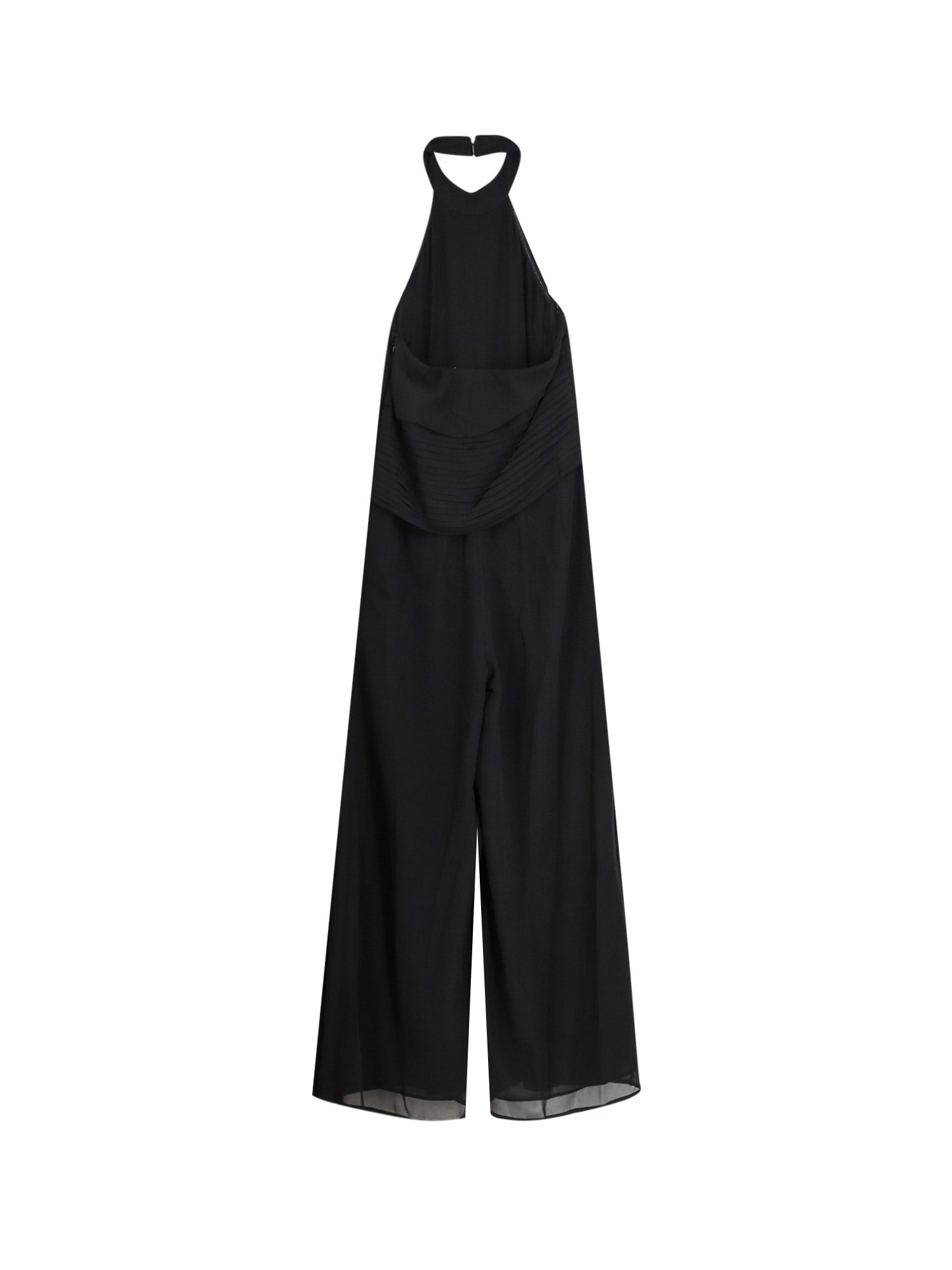 Hugo Boss Dellana Pleated Halterneck Jumpsuit In Black