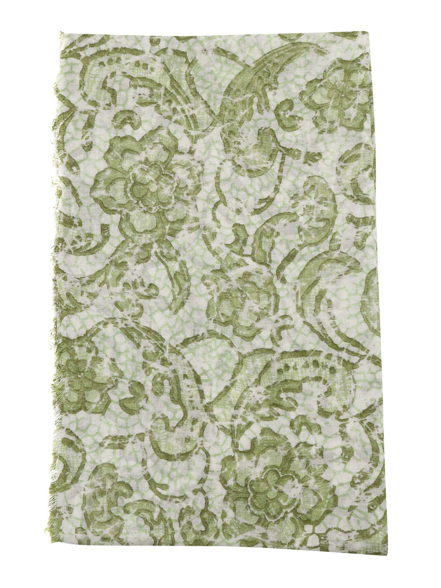 Light Green Patterned Scarf