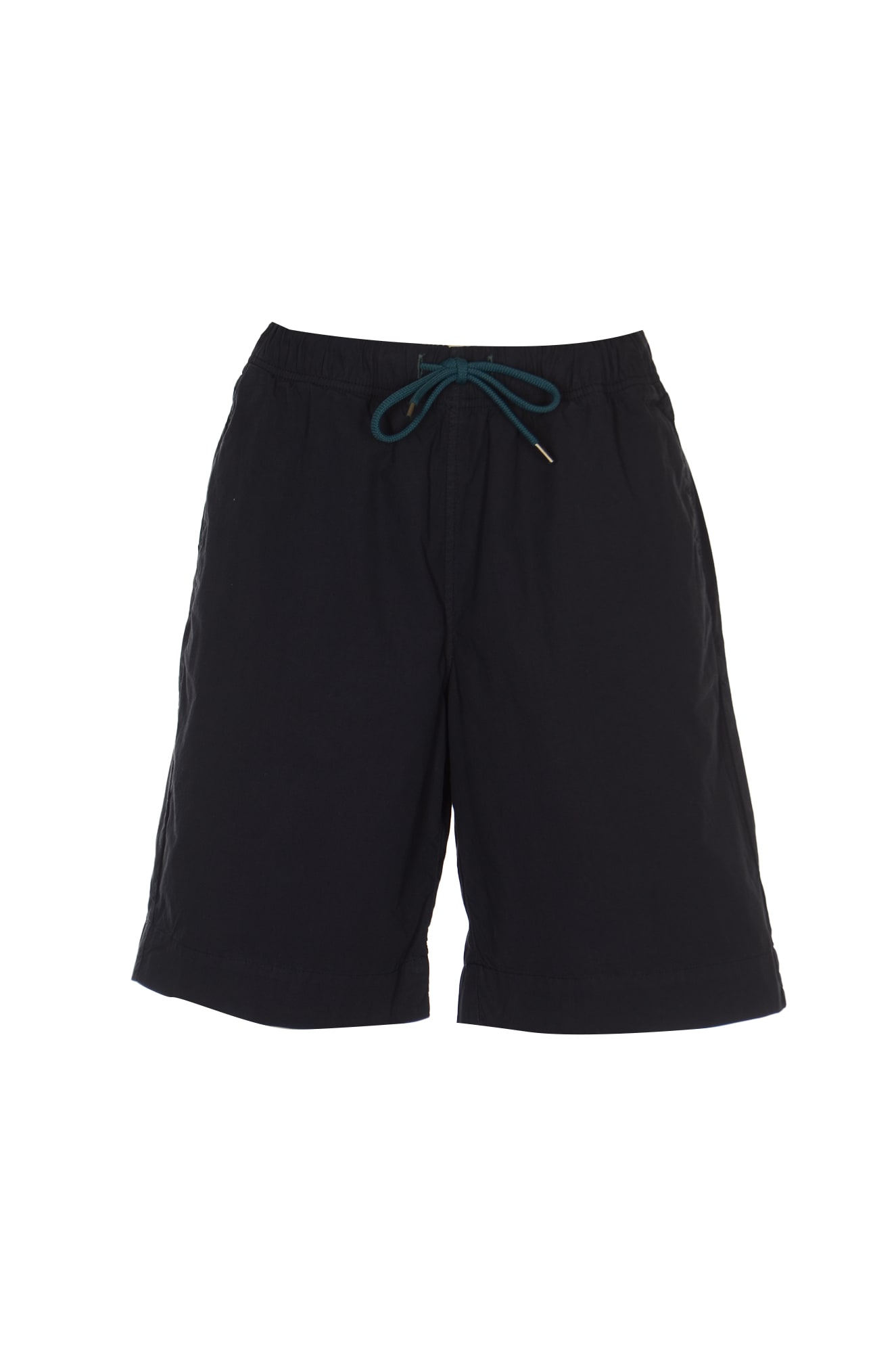 Shop Paul Smith Elastic Drawstring Waist Shorts  In Blue