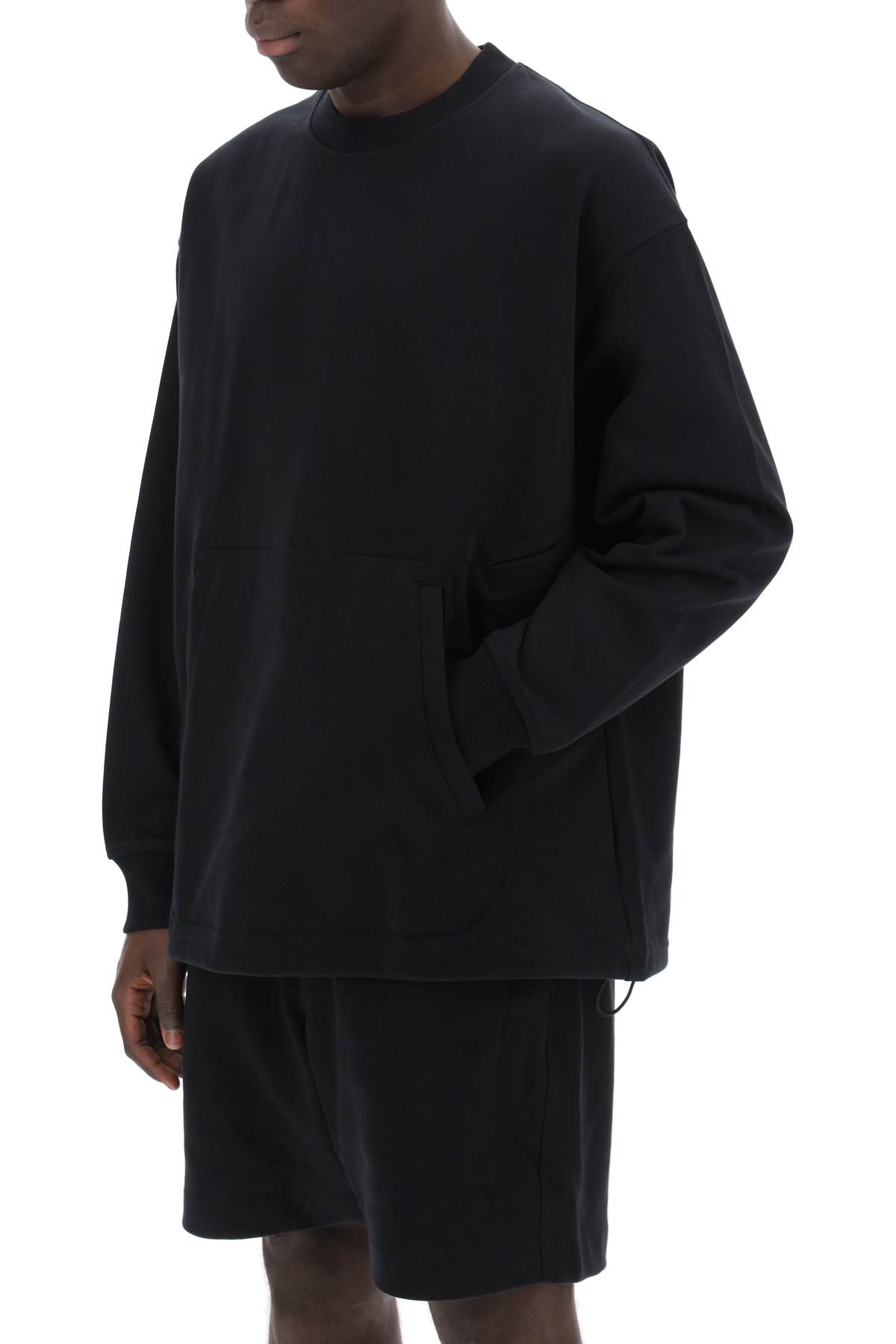 Shop Y-3 Oversized Cotton Blend Sweat In Black (black)