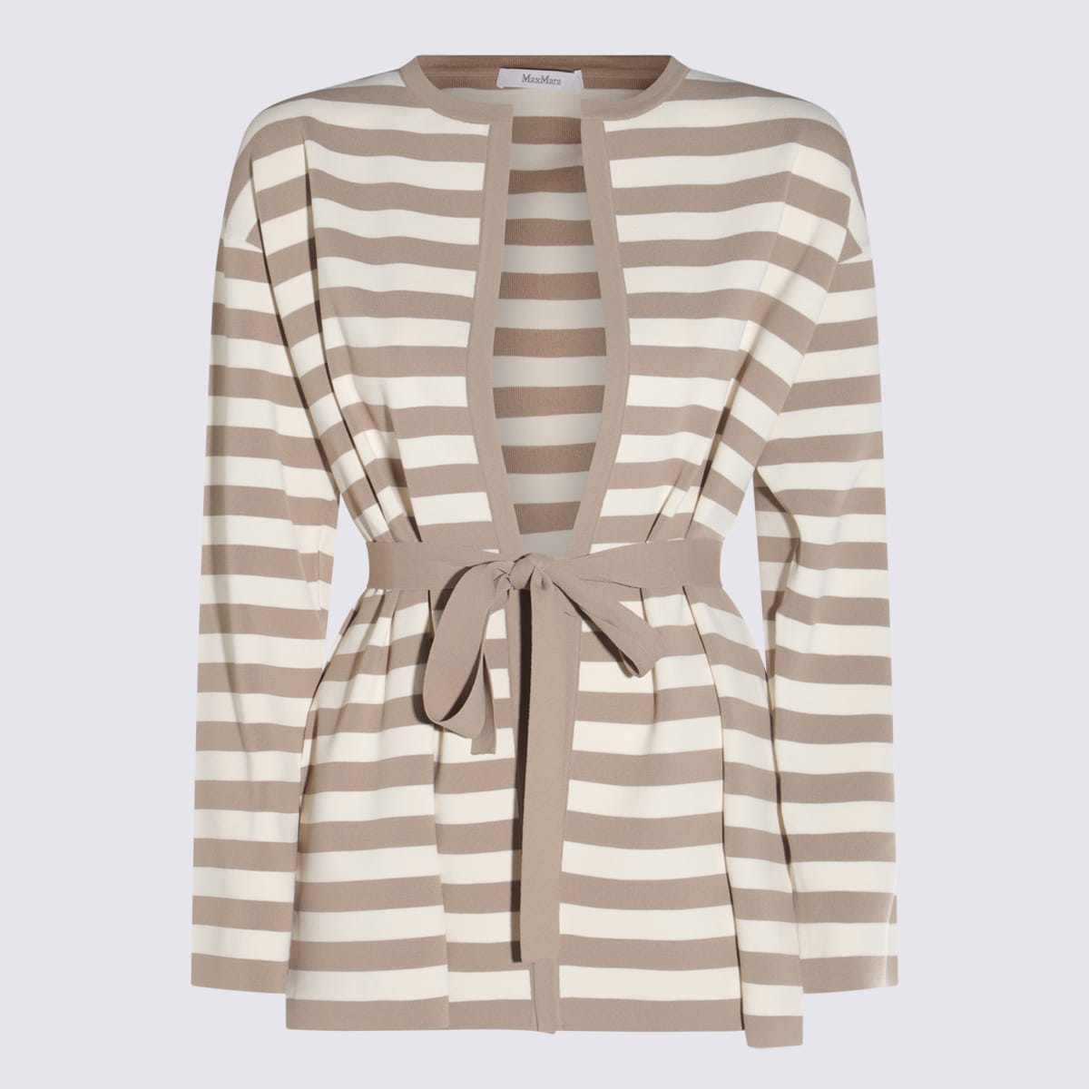 Max Mara Beige And White Cotton Gerald Knitwear