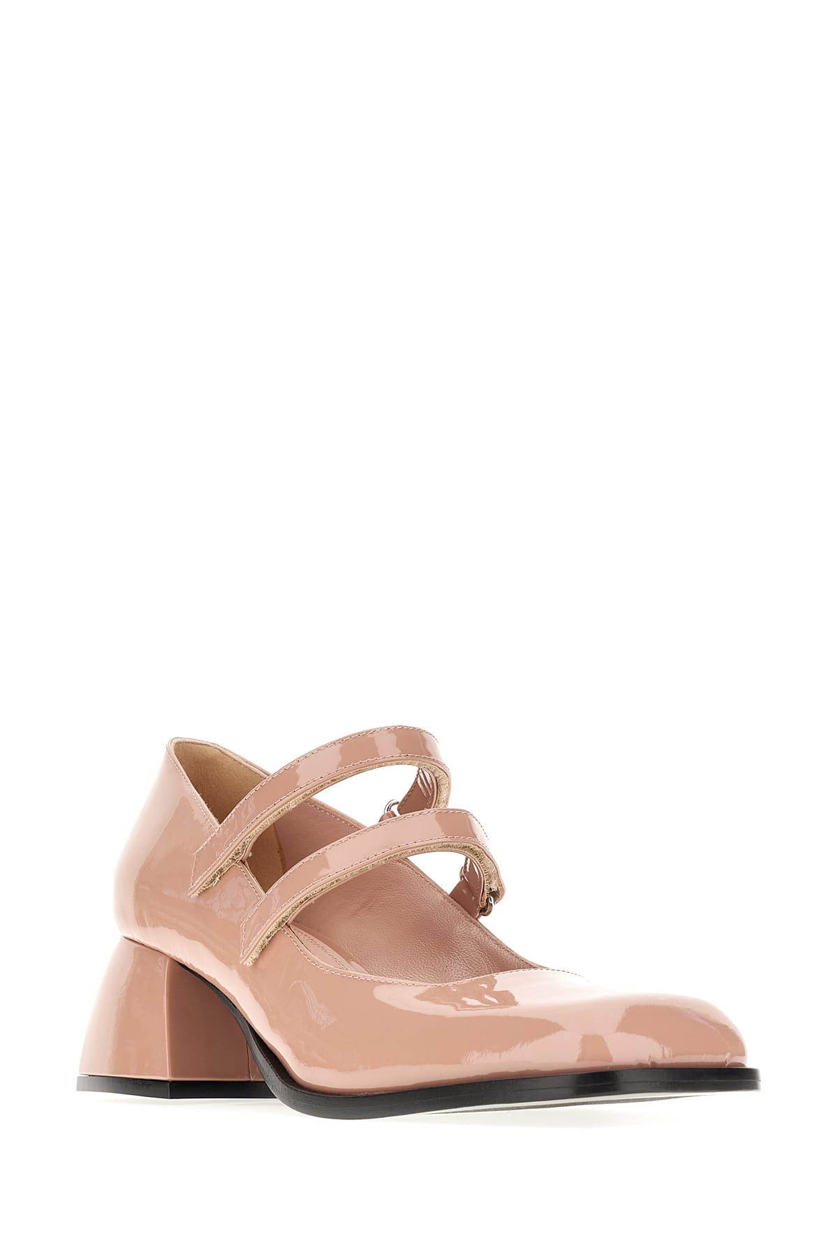 Shop Nodaleto Antiqued Pink Leather Bulla Bacara Pumps In Blush Patent