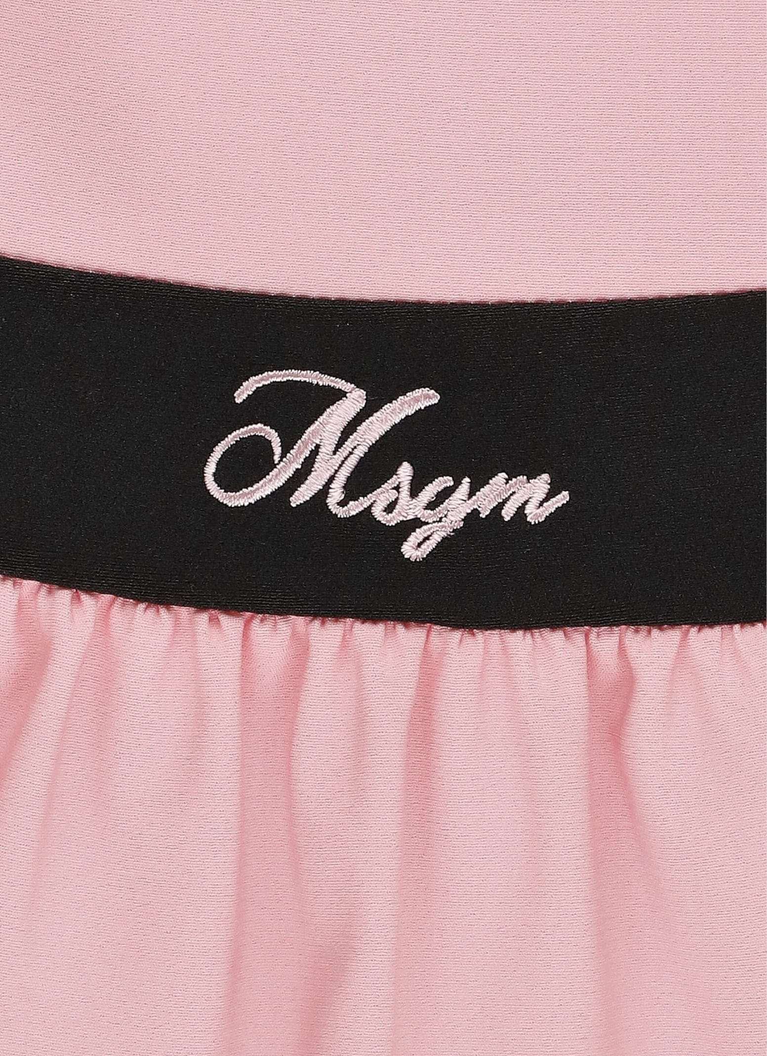 Shop Msgm Logoed Dress In Pink