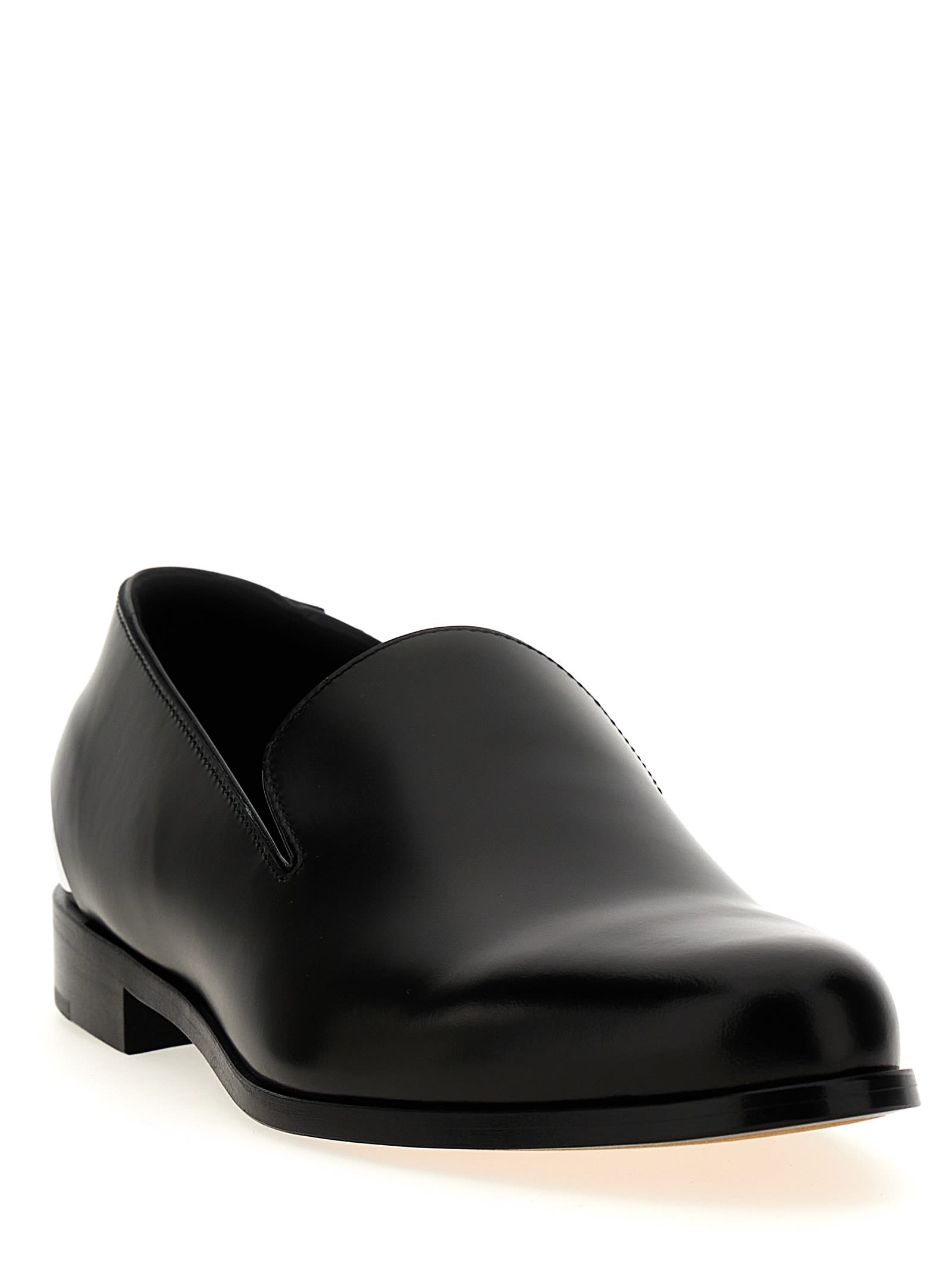 Shop Alexander Mcqueen Leather Loafers In Black
