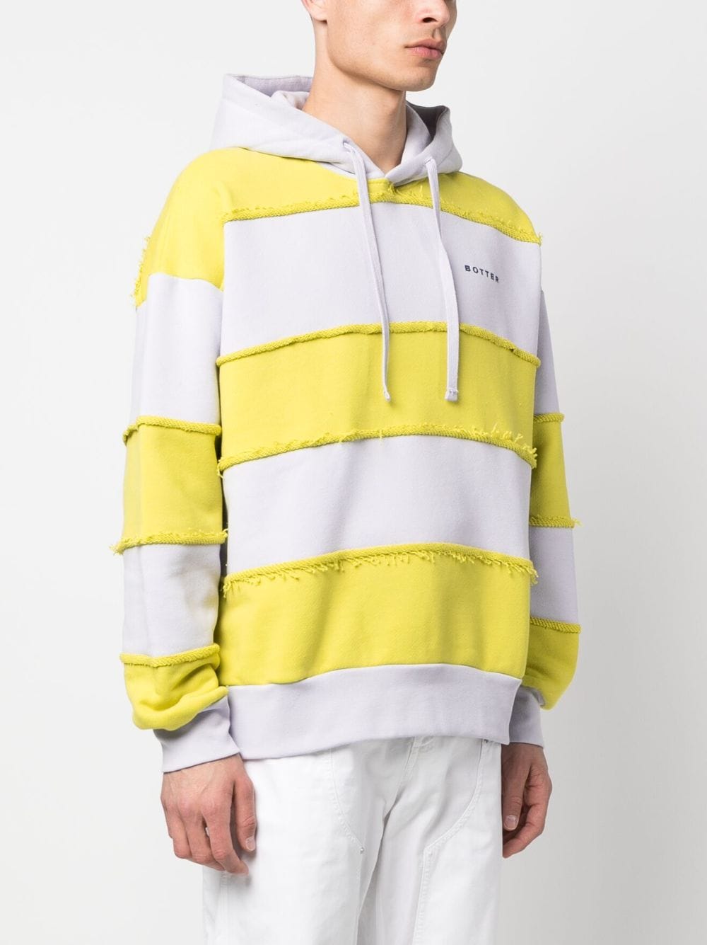 Botter Drawstring Striped Cotton Hoodie In Multi