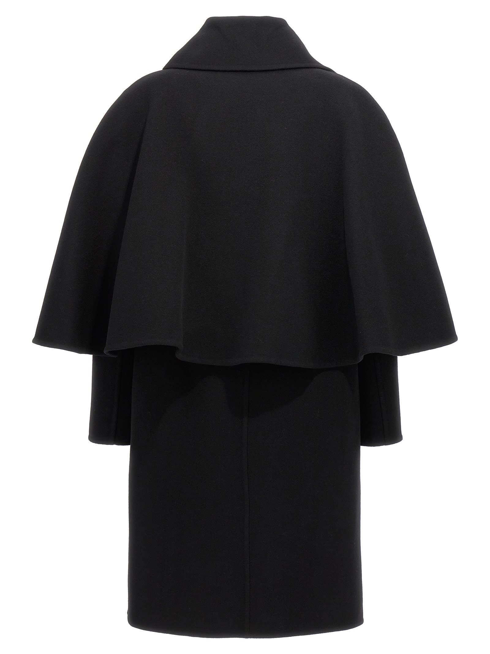 Shop Chloé Coat With Cape In Black