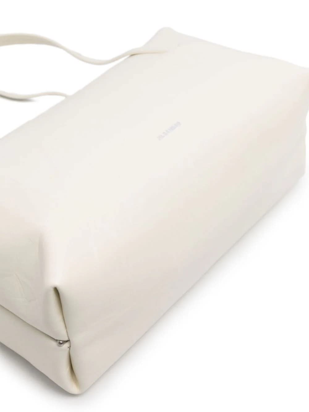 Shop Jil Sander Goji Pillow Bag In White Leather