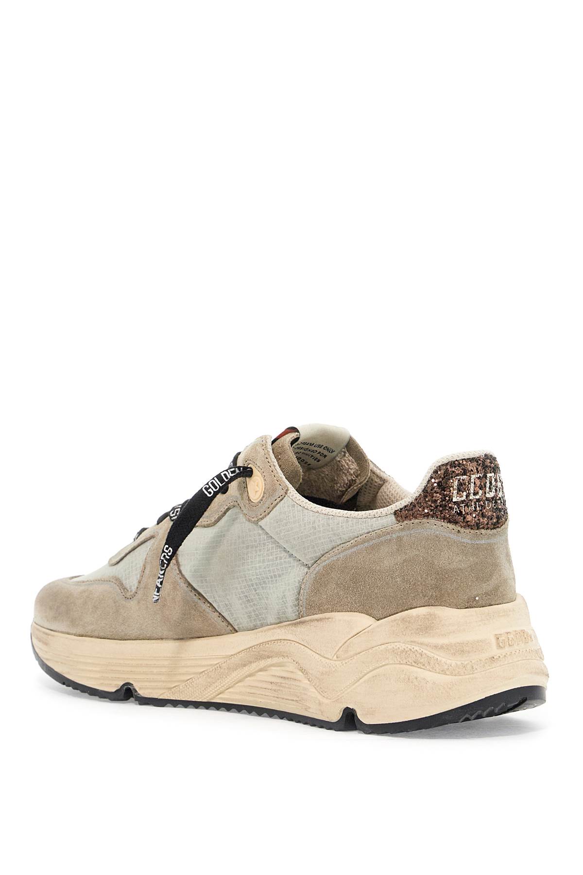 Shop Golden Goose Nylon And Suede Running Sneakers With Durable Sole In Ice/taupe/black/brown (grey)