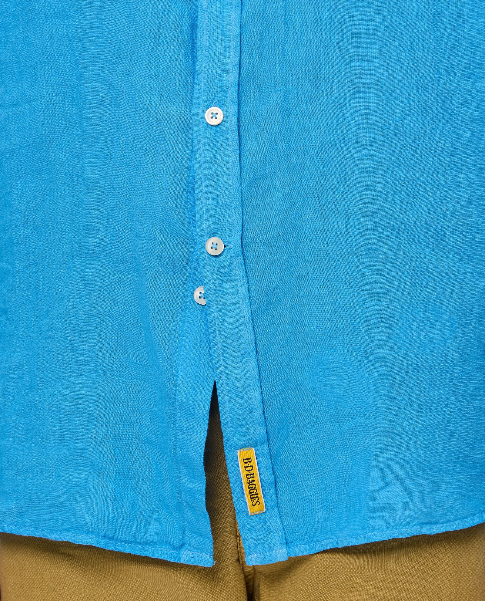 Shop Bd Baggies Linen Shirt In Clear Blue