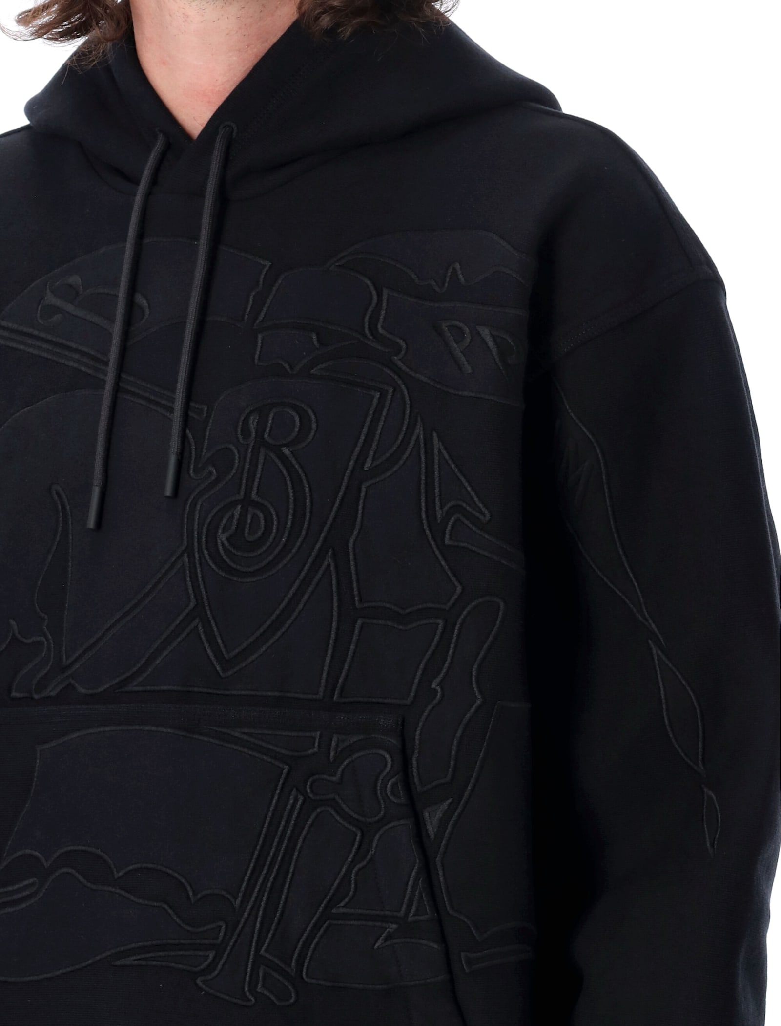 Shop Burberry Ekd Hoodie In Black