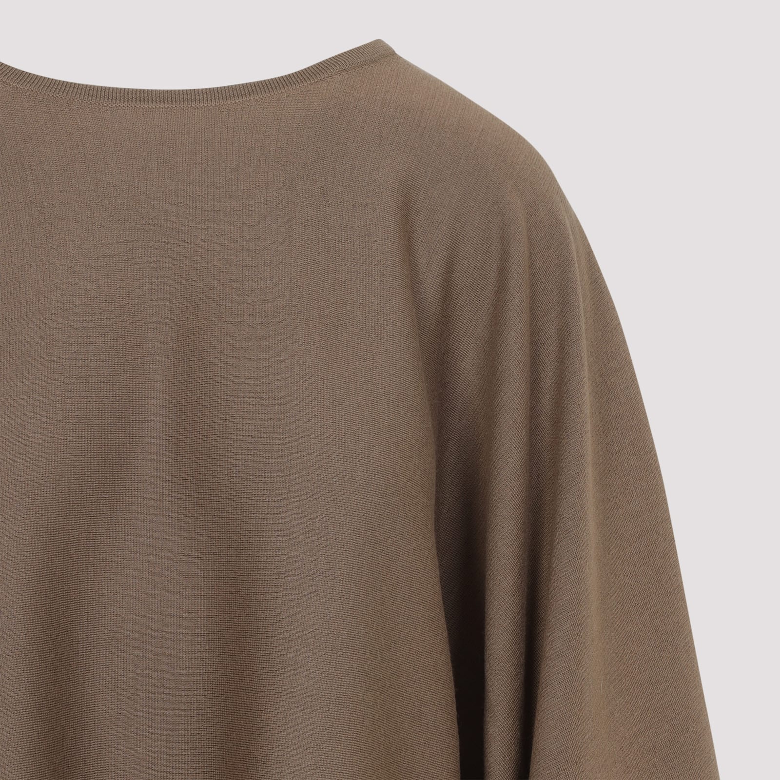 Max Mara Wool Drawstring Cuffs Pullover In Brown