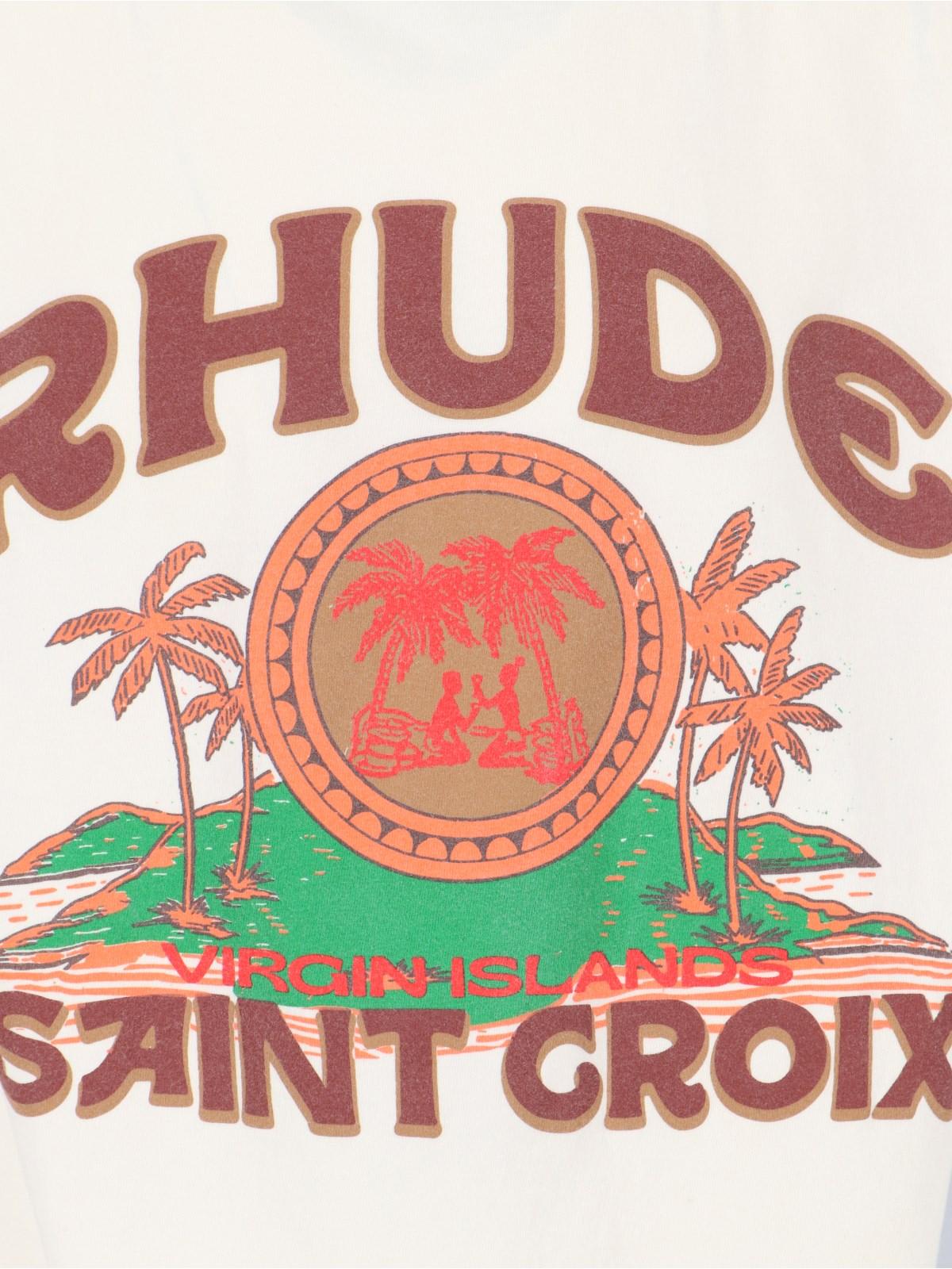 Shop Rhude Saint Groix T-shirt In Bianco Sporco