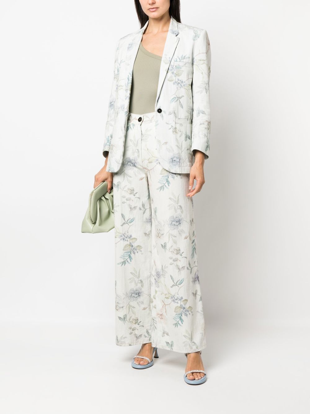 Shop Forte Forte Kiss From A Rose Print Bleach Denim Jacket