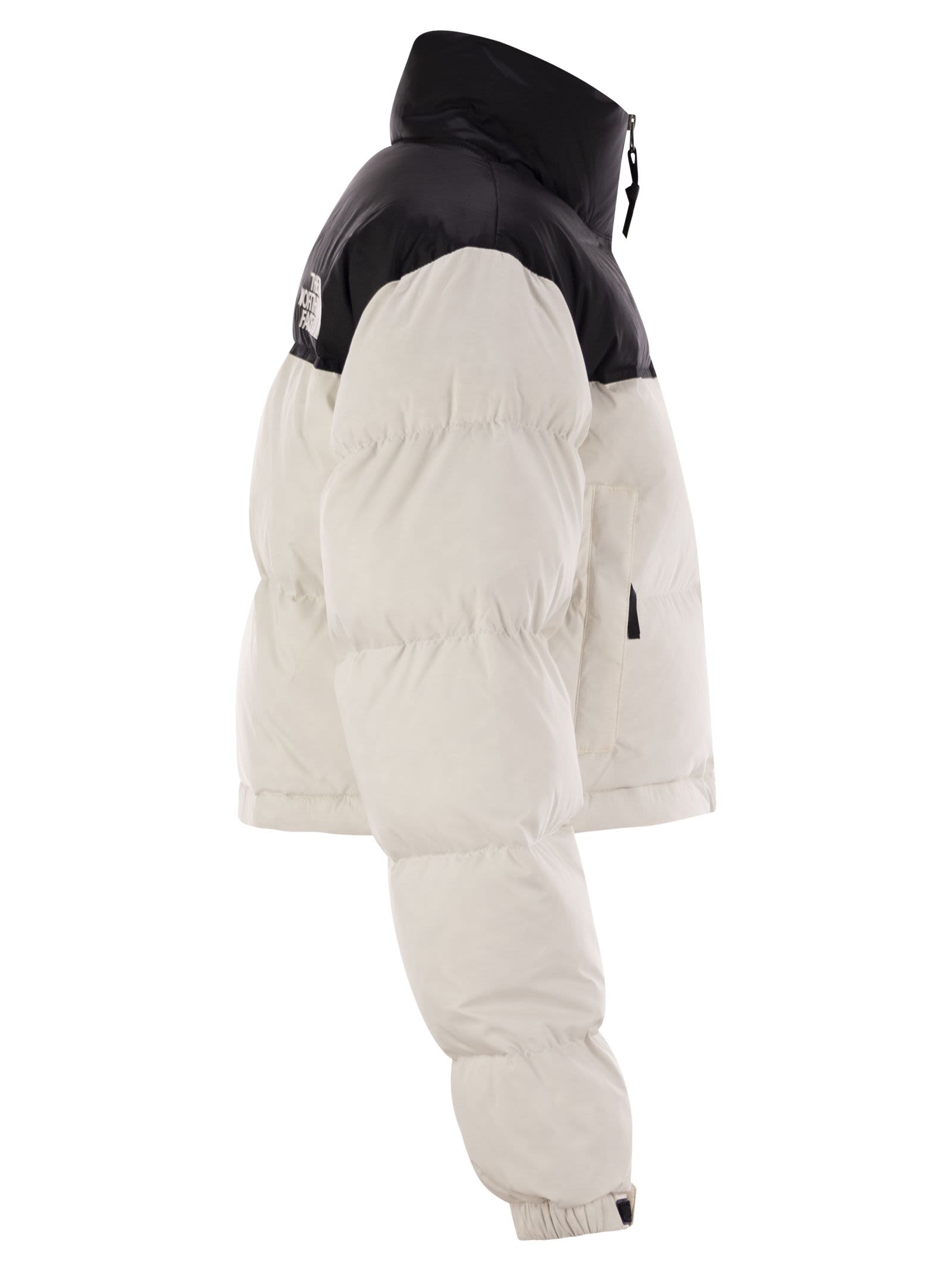 Shop The North Face 1996 Retro Nuptse Short Down Jacket In White/black