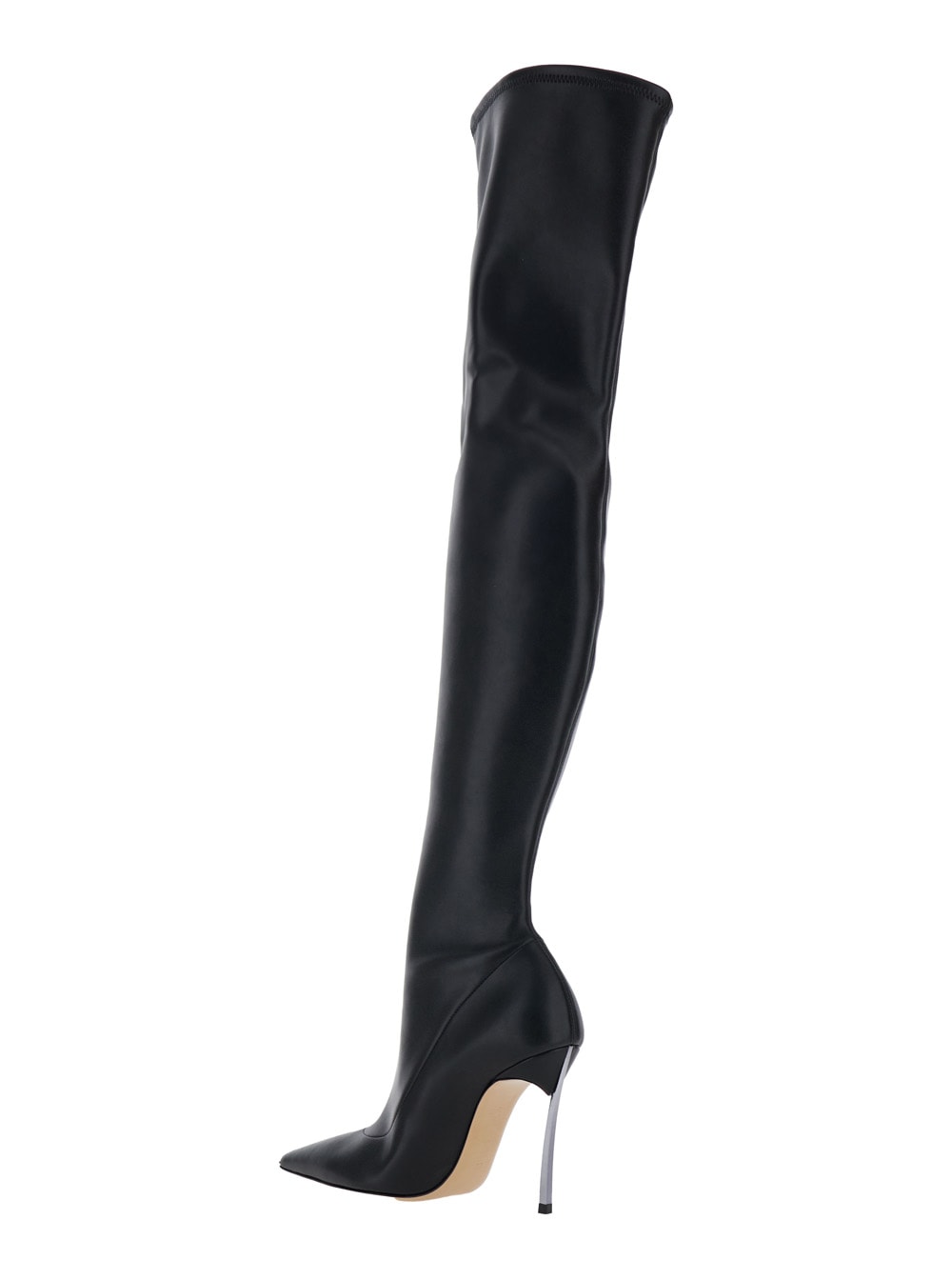 Shop Casadei Superblade Black Over-the-knee Boots With Stiletto Heels In Leather Woman