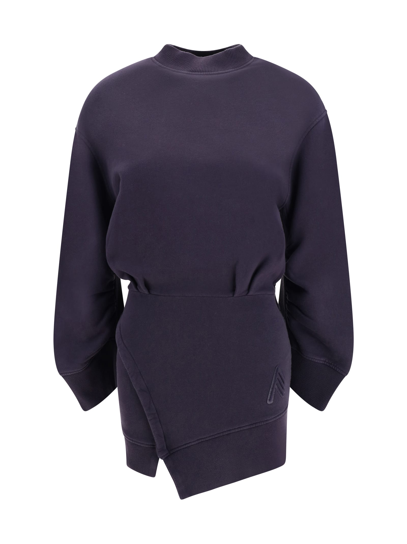 Shop Attico Sweatshirt Dress In Blue/violet Fade