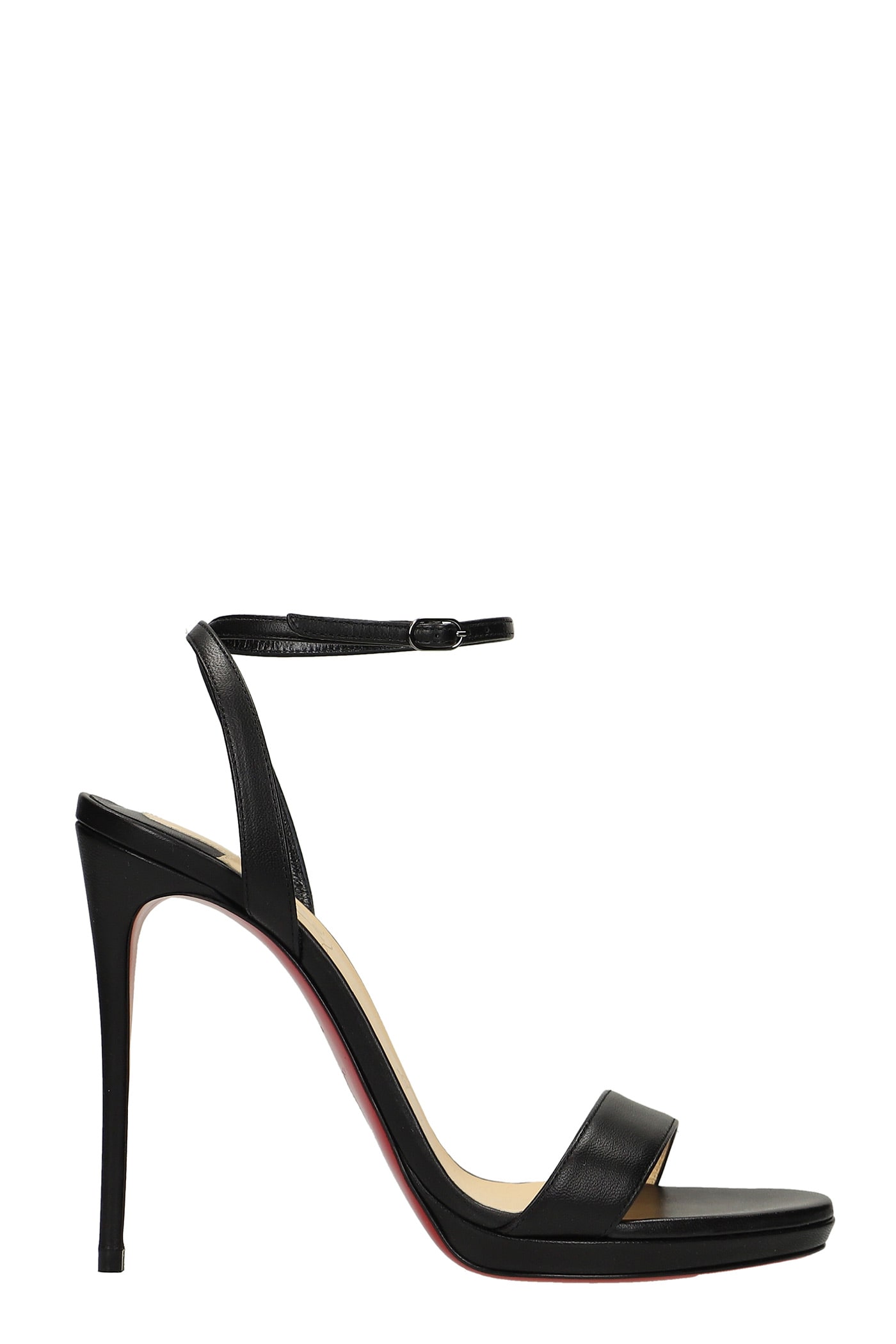 Christian Louboutin Loubi Queen Sandals In Black Leather