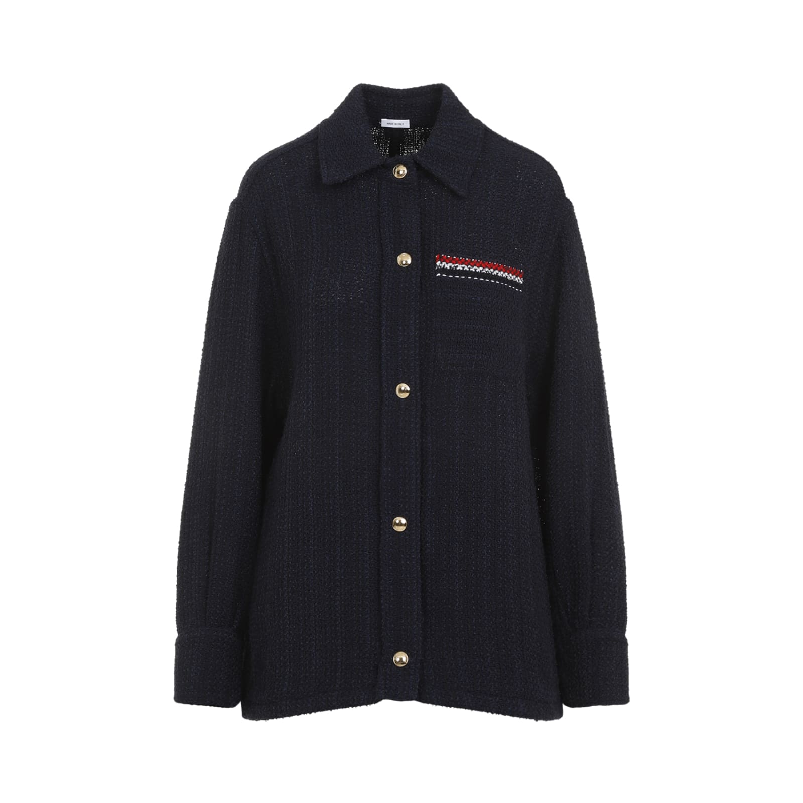 Shop Thom Browne Shirt Jacket In Navy