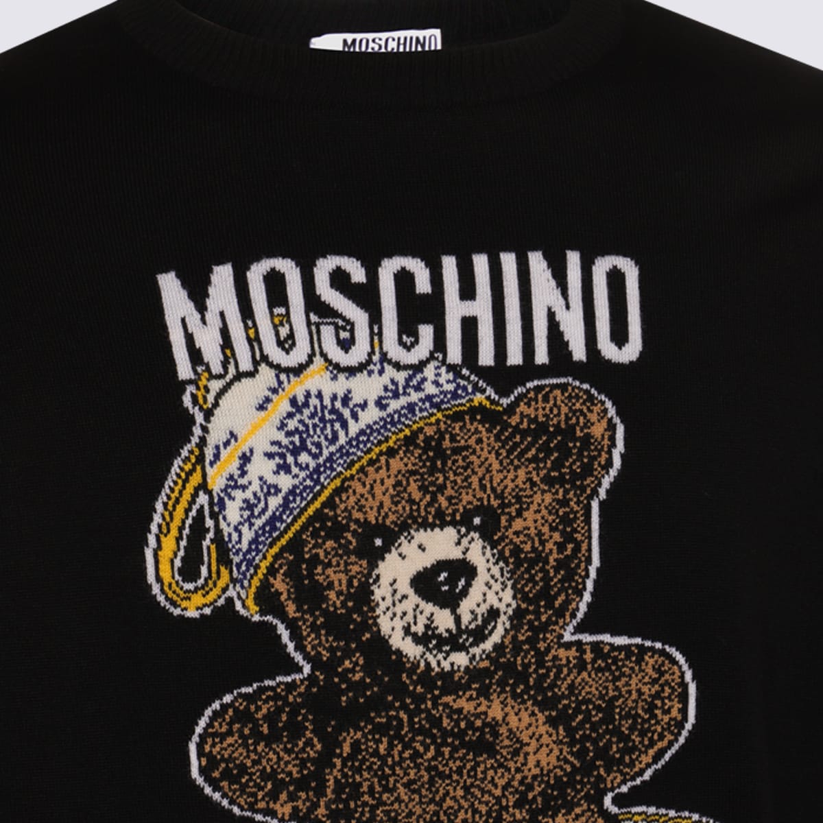 Moschino Teddy Bear Cotton T-shirt In Black