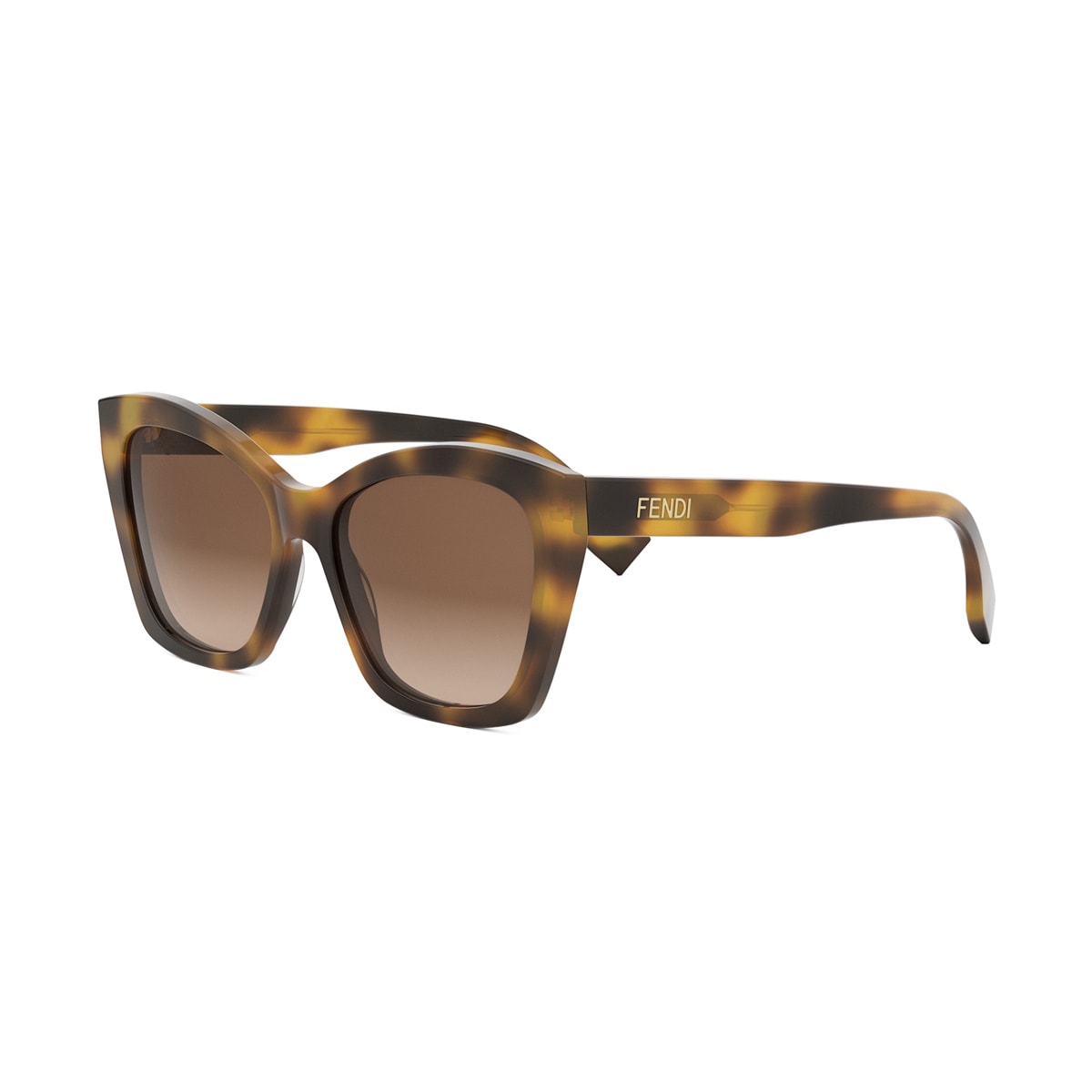 Shop Fendi Fe40151i 53f Havana Sunglasses In Marrone