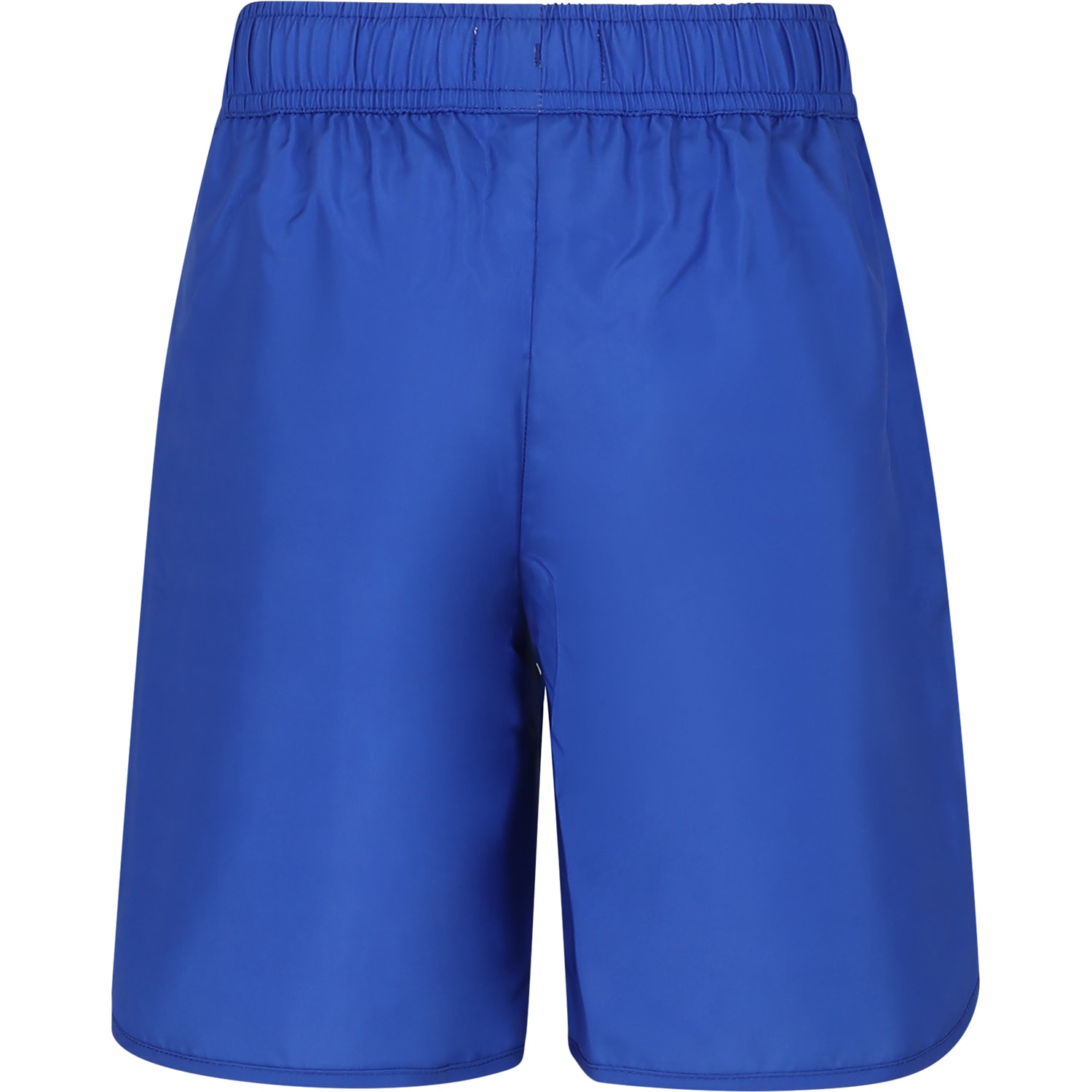 Shop Moschino Blue Swim Shorts For Boy With Teddy Bear And Logo