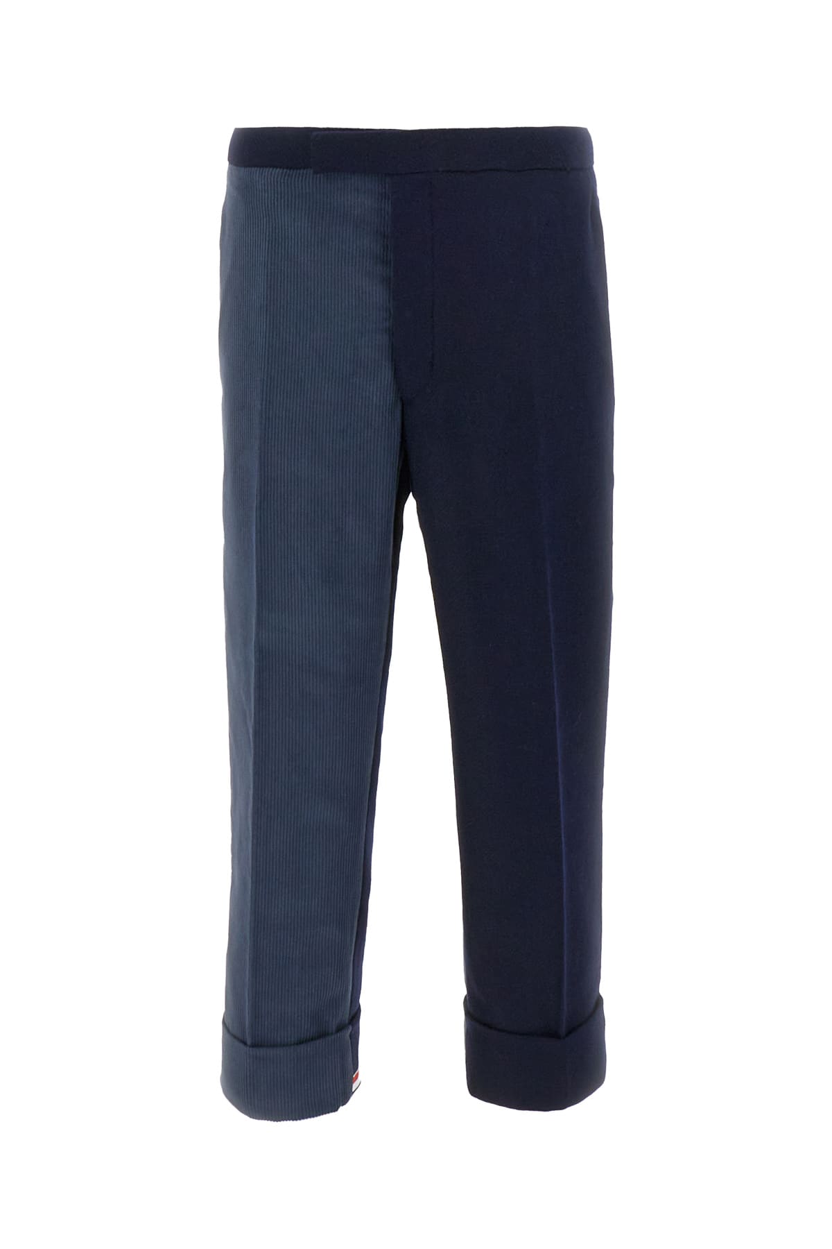 Shop Thom Browne Two-tone Wool And Corduroy Pants In 415