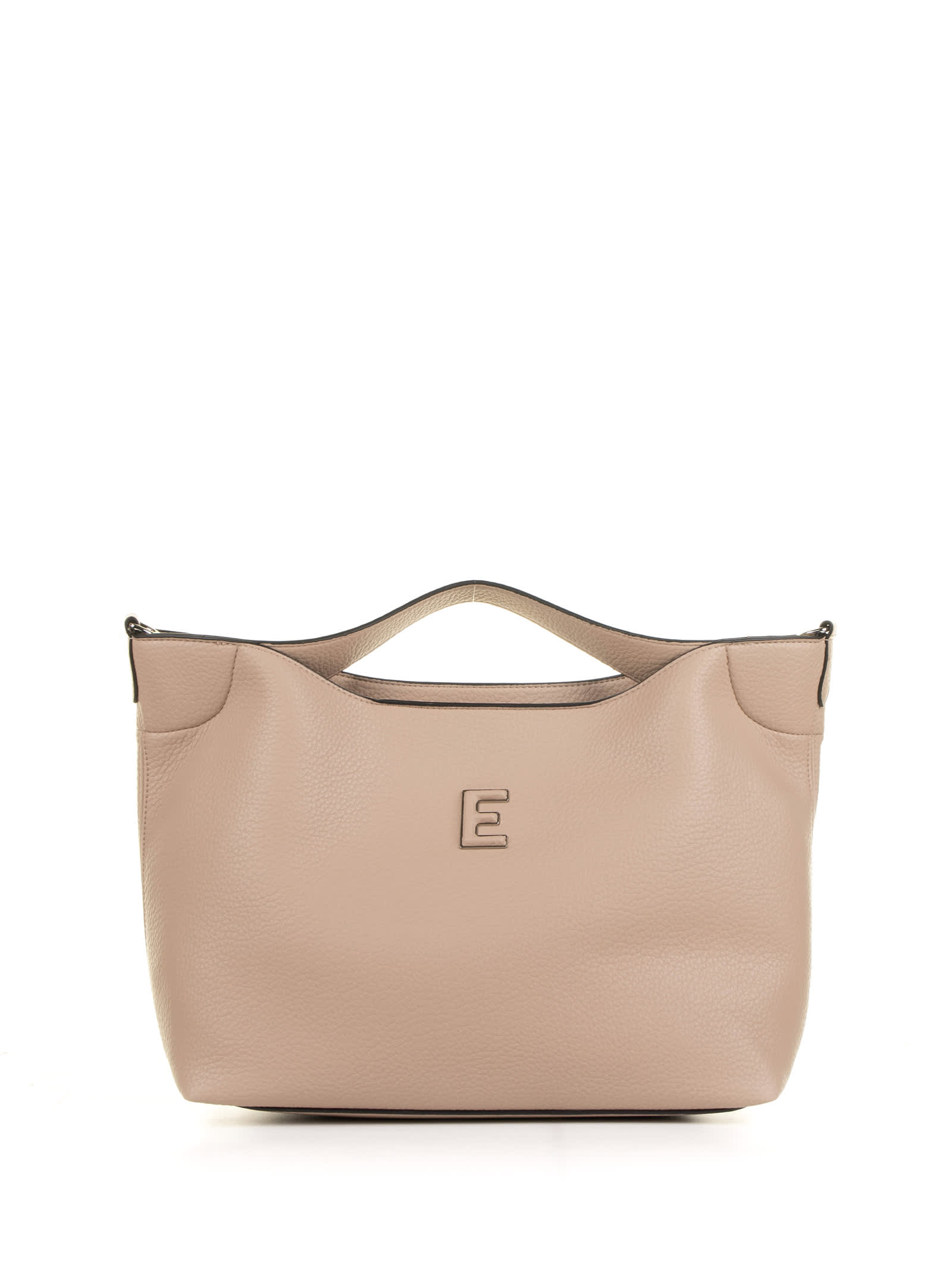 Ermanno Scervino Rachele Small Powder Pink Leather Handbag In Brown